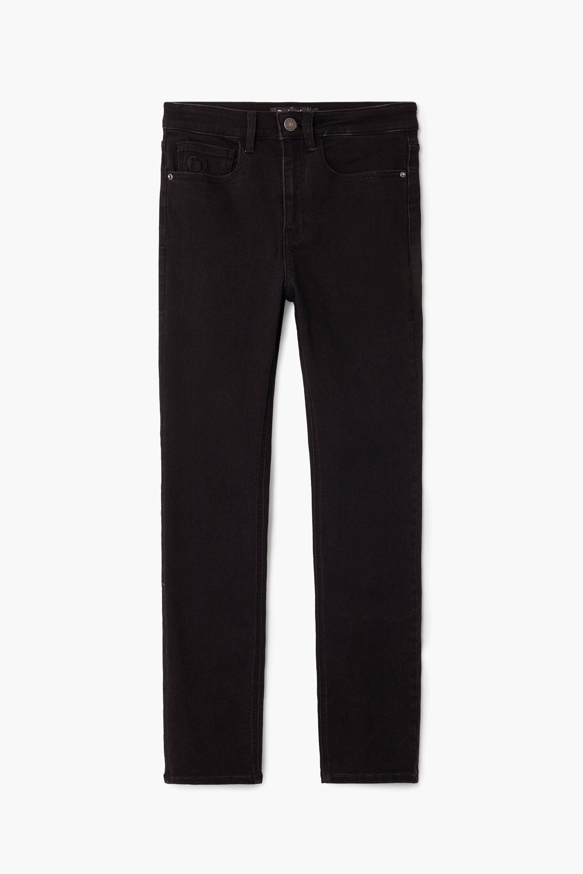 Desigual, Schmale Denim-Jeans, Schwarz, 34