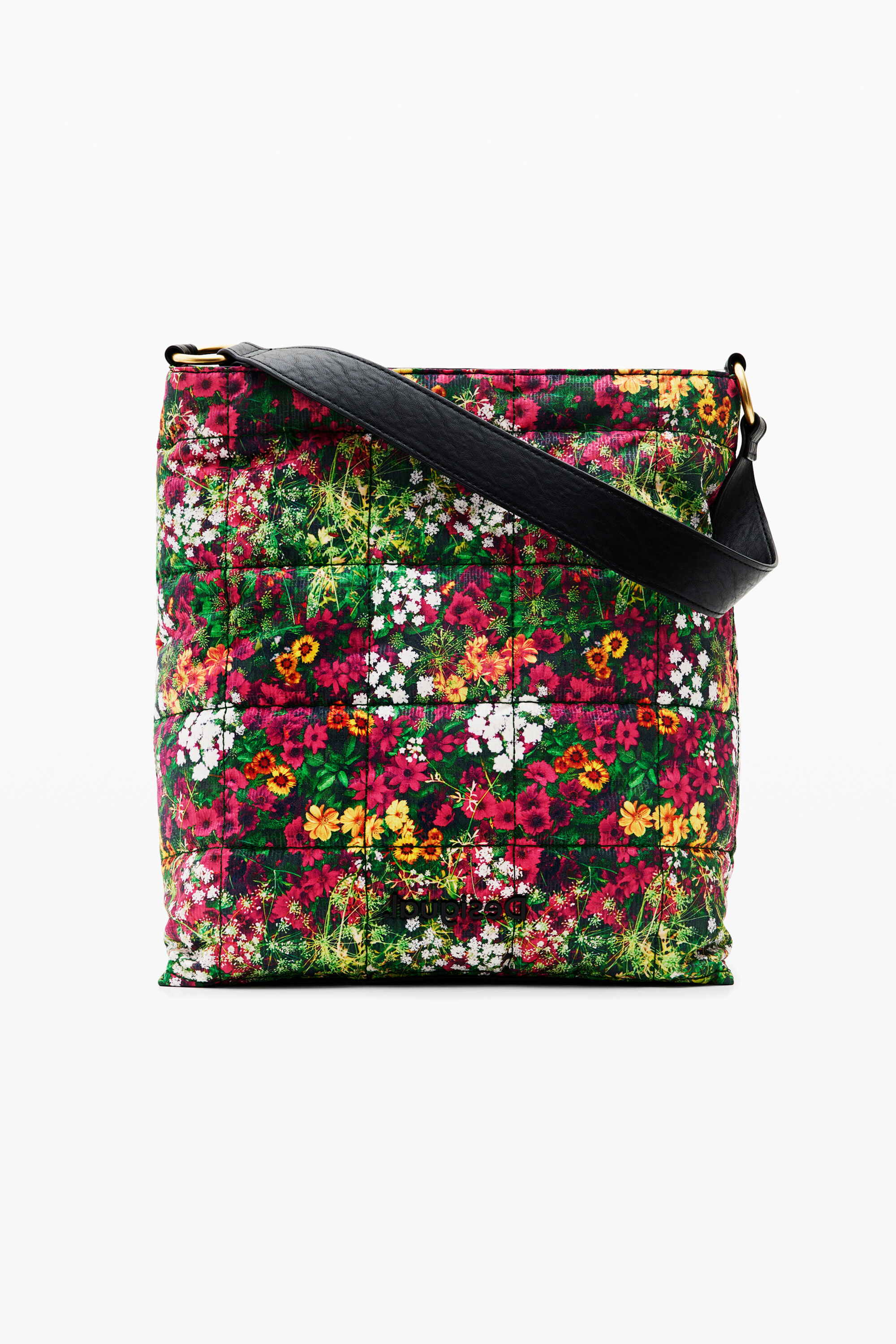 Desigual, Große, geblümte Beuteltasche, Damen, Polyester, GrüN, U