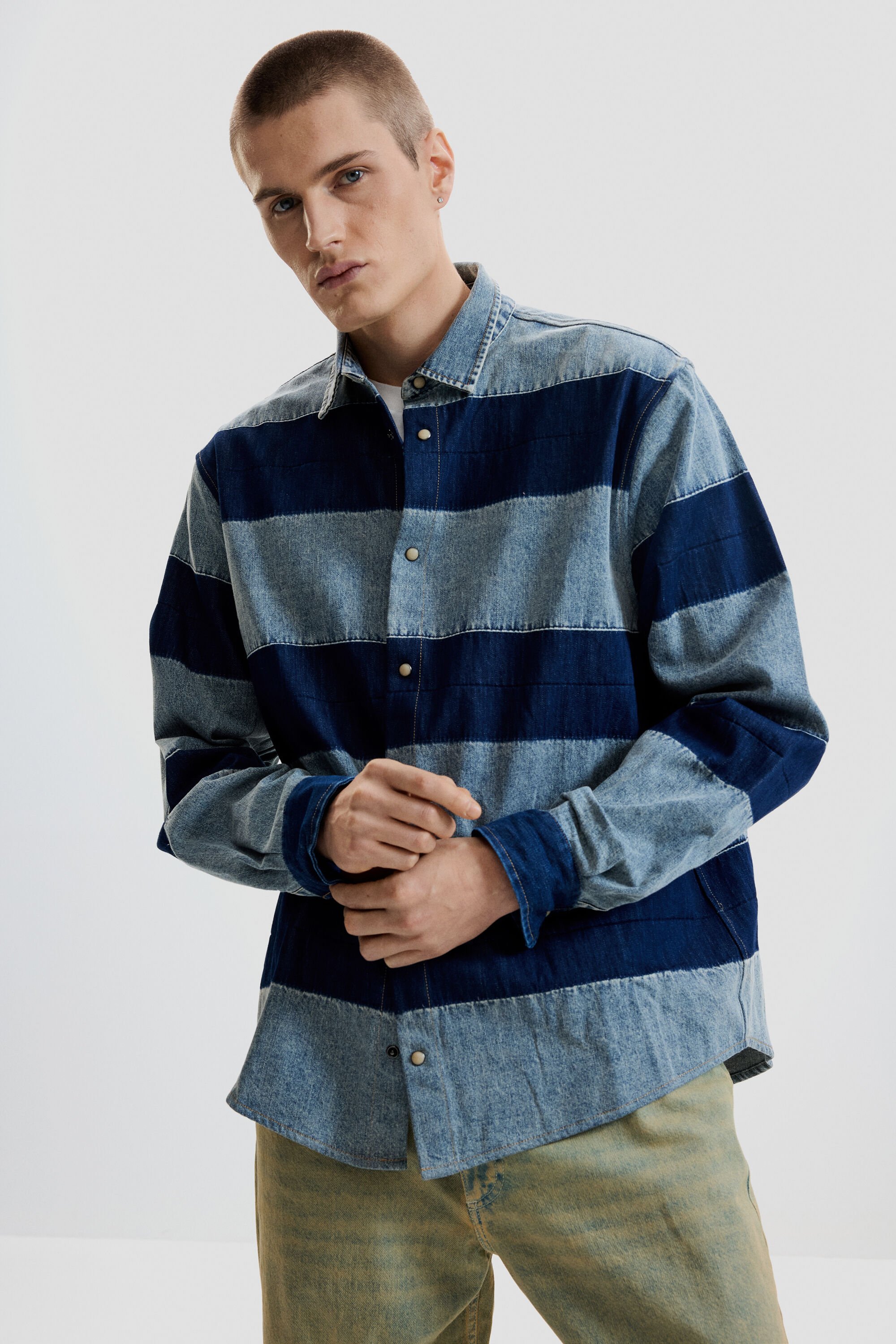 Desigual, Langer overall pullover Masha Popova, Herren, Baumwolle, Blau, XL