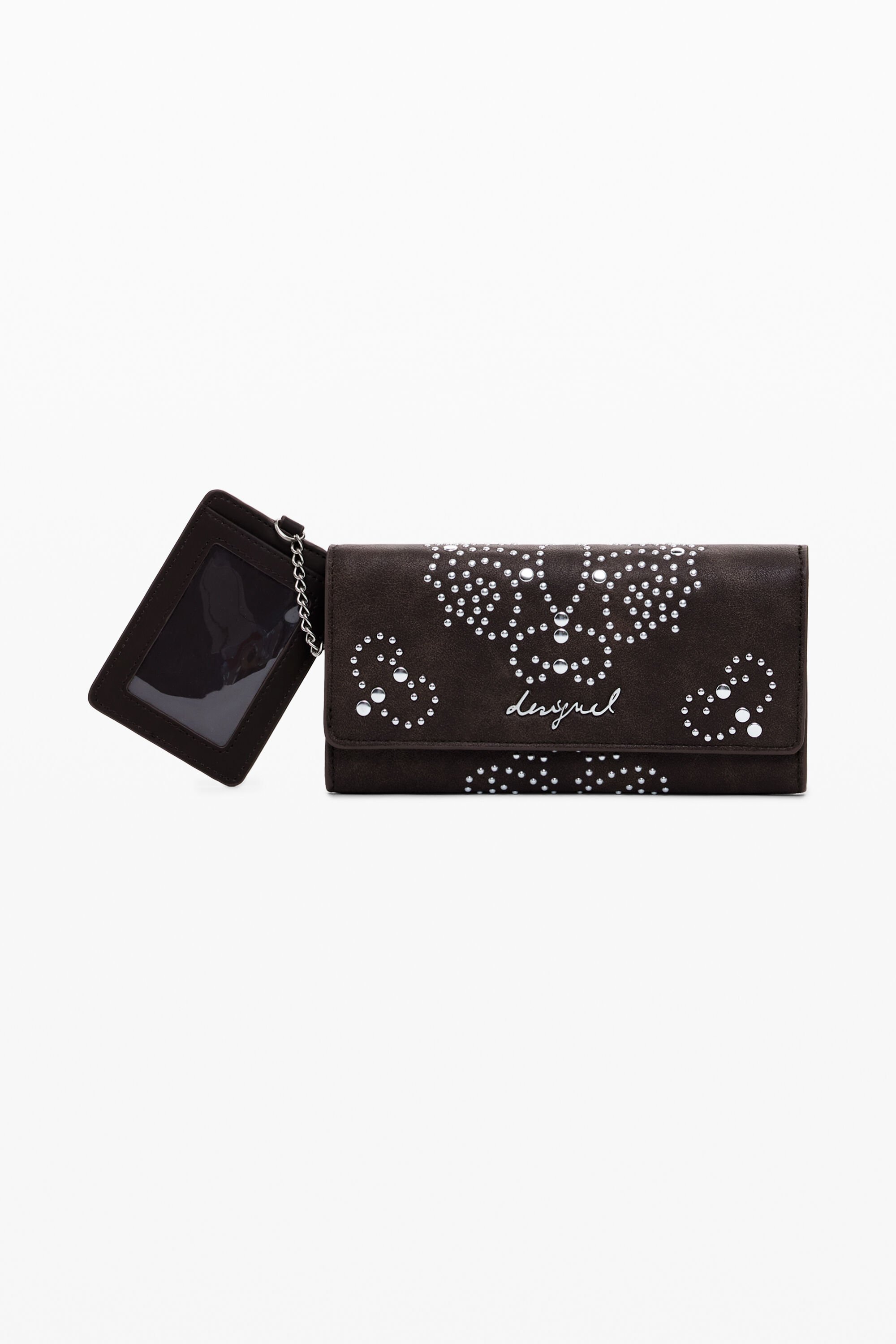 Desigual, Große Geldbörse mit Nieten, Damen, Polyurethan, Braun, U