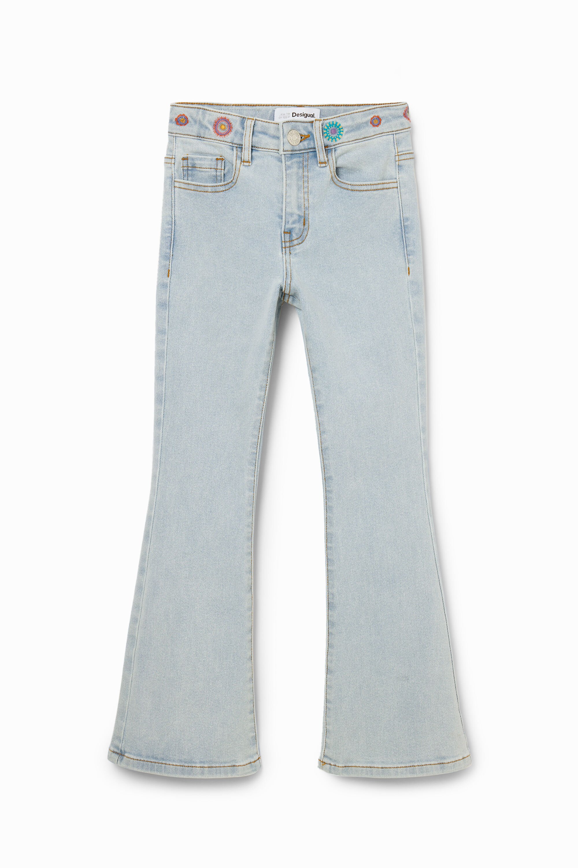 Desigual, Flare Jeans Stickereien, Kinder, Blau, 13/14