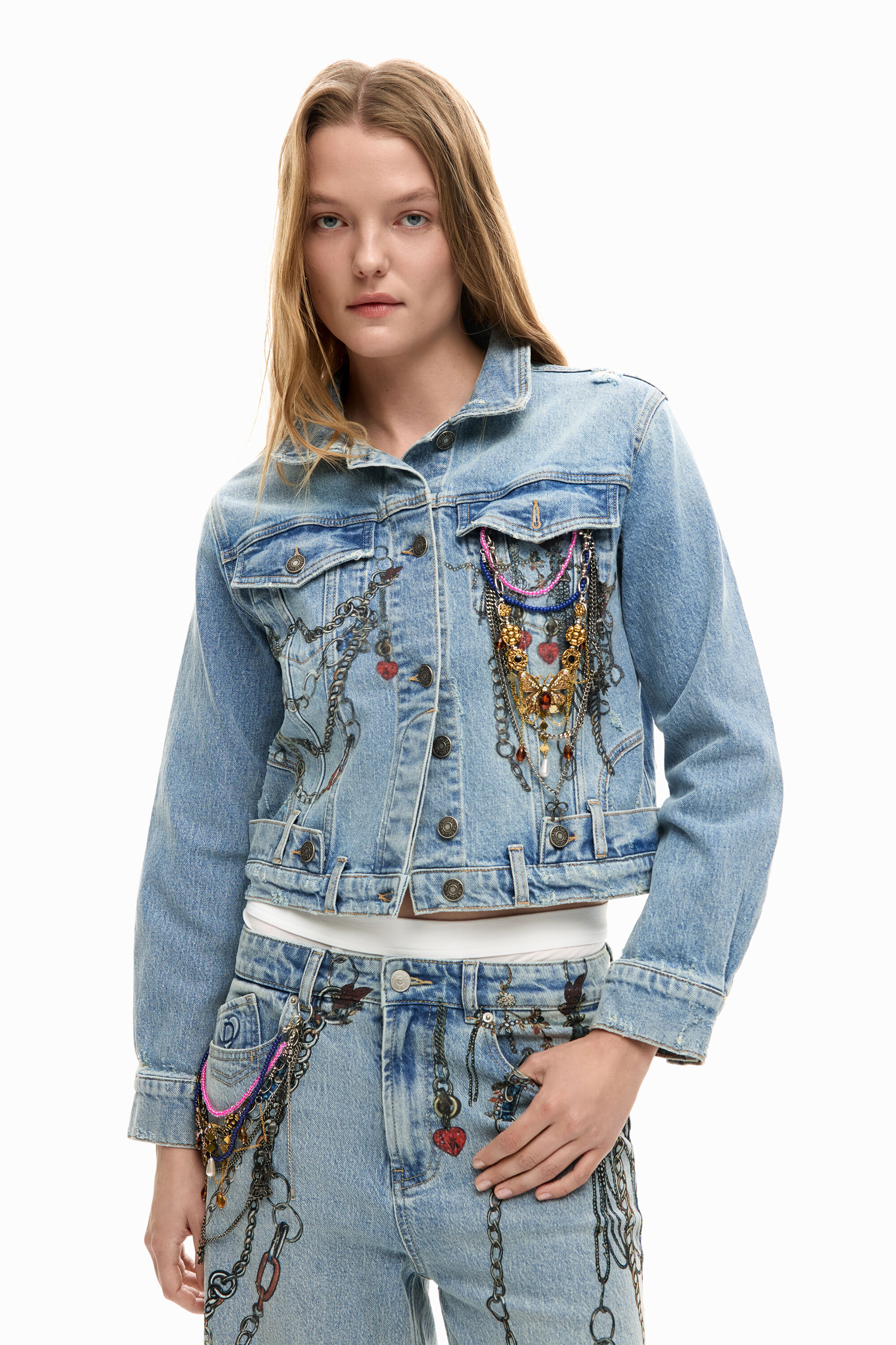 Desigual, TRUCKER-JACKE AUS DENIM, Damen, Baumwolle, Blau, XL