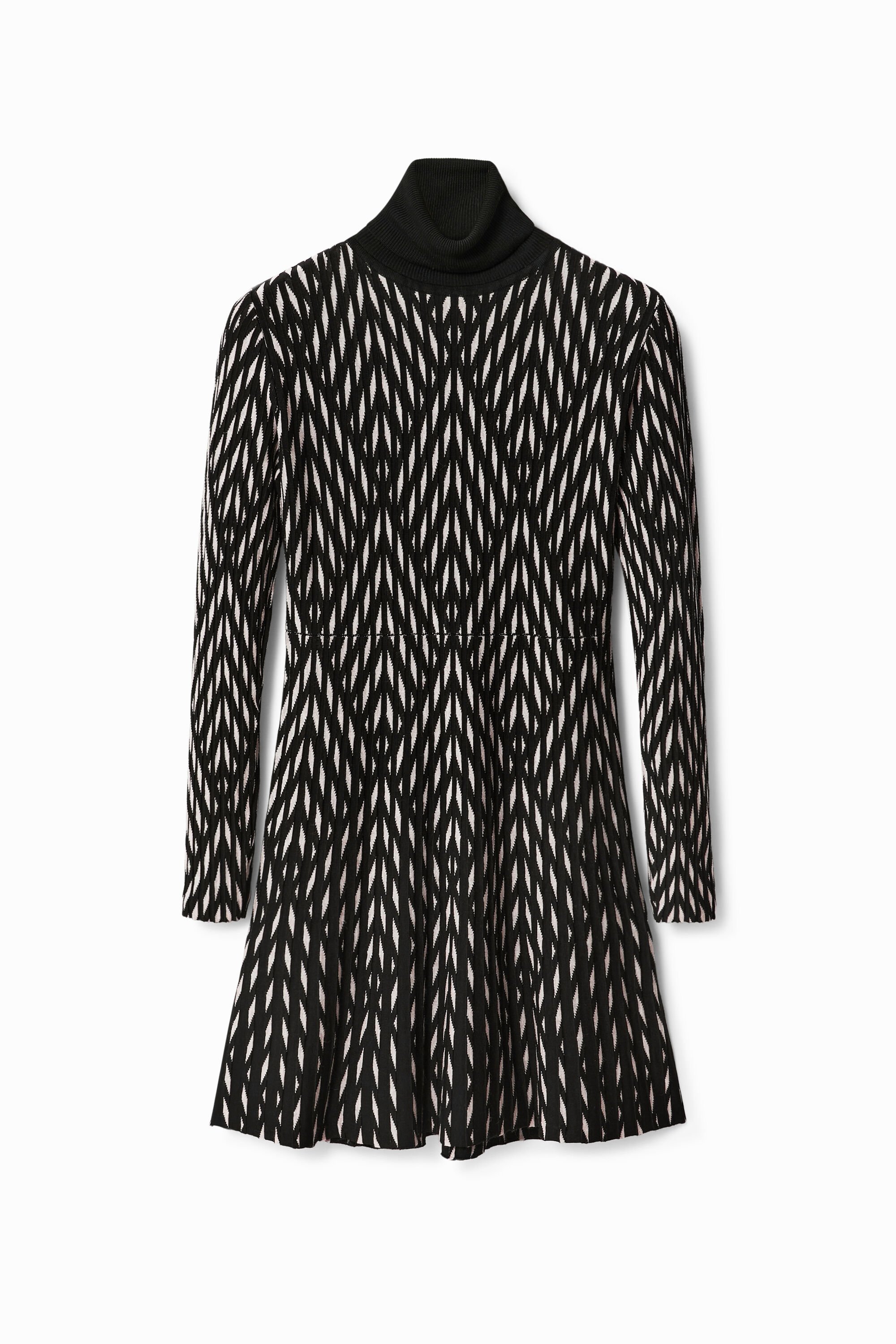 Desigual, Geometrisch gemustertes, kurzes Kleid, Damen, Viskose, Schwarz, S