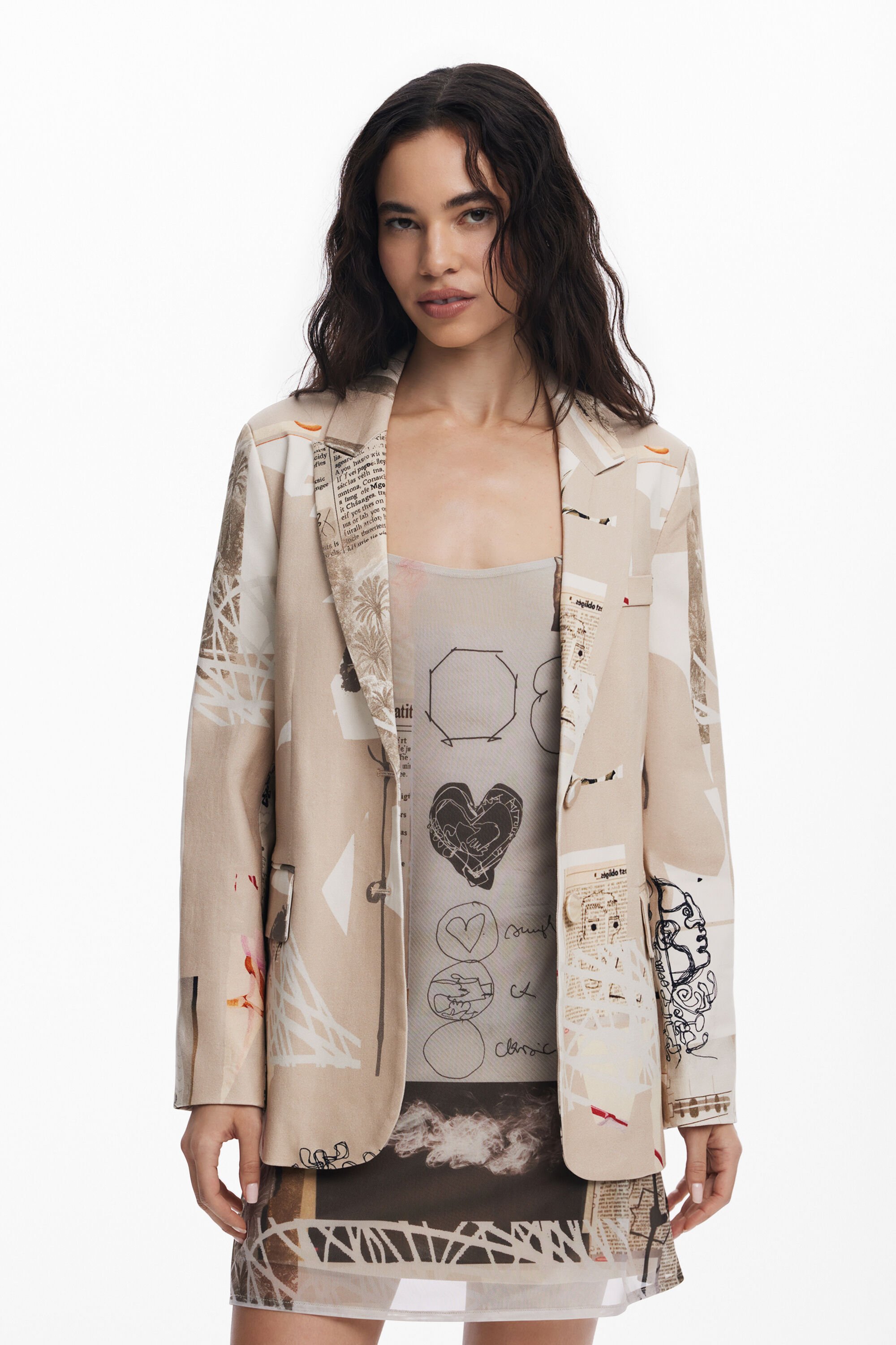 Desigual, Jacke entworfen von Mr. Christian Lacroix, Baumwolle, Braun, S