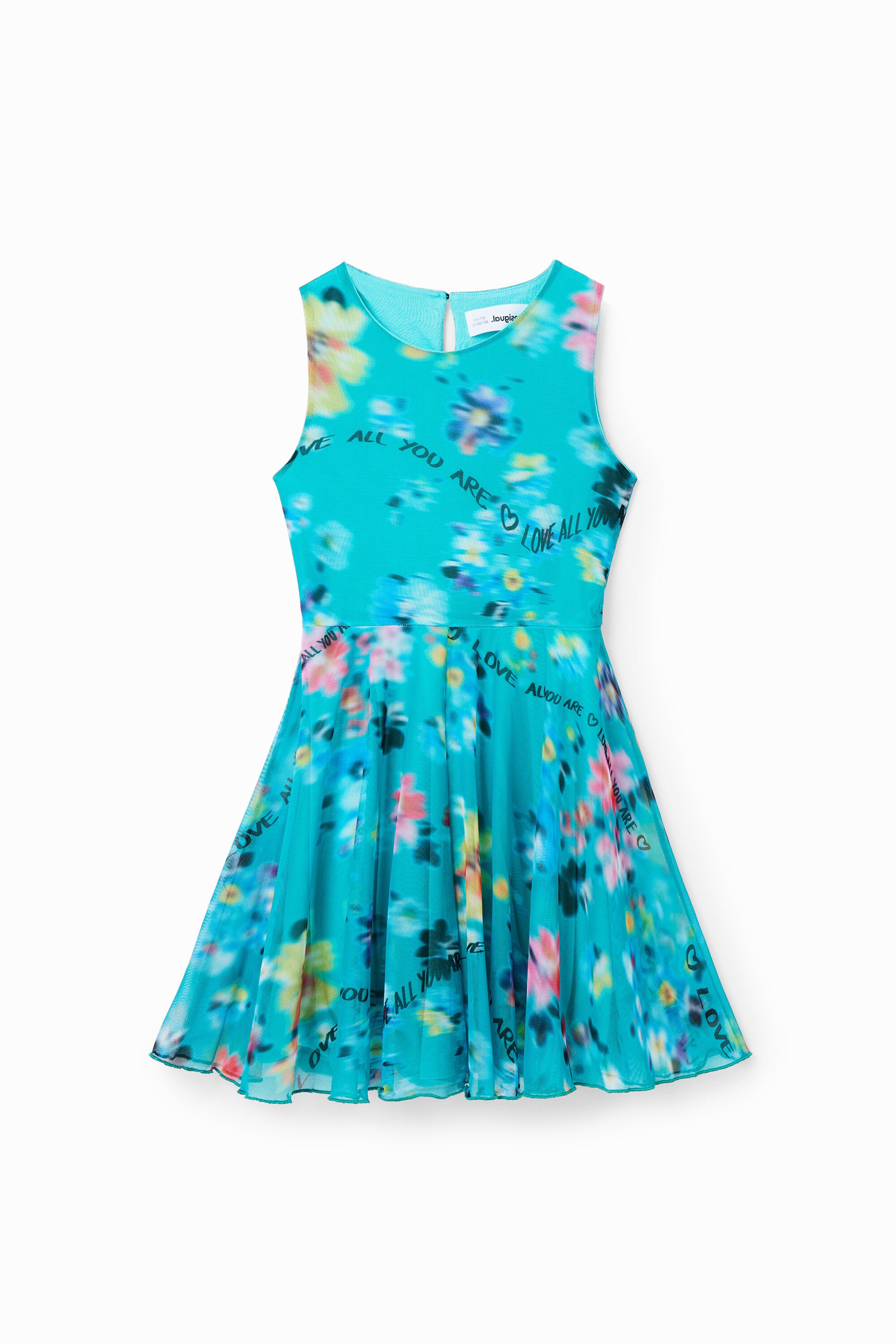 Desigual, Ärmelloses Kleid verschwommenes Muster, Kinder, Polyester, GrüN, 5/6