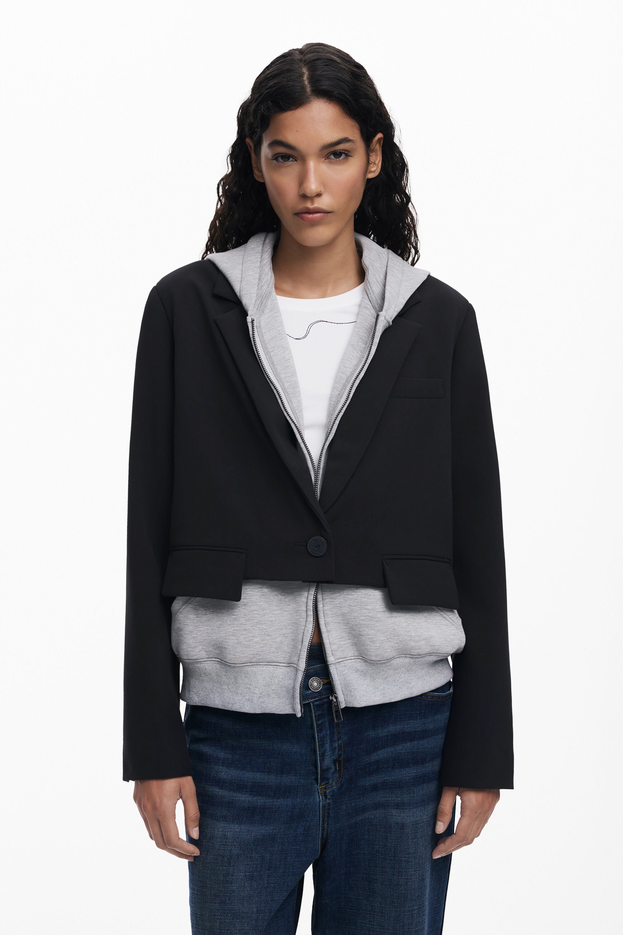 Desigual, Kombinierte Strickjacke, Damen, Schwarz, XL