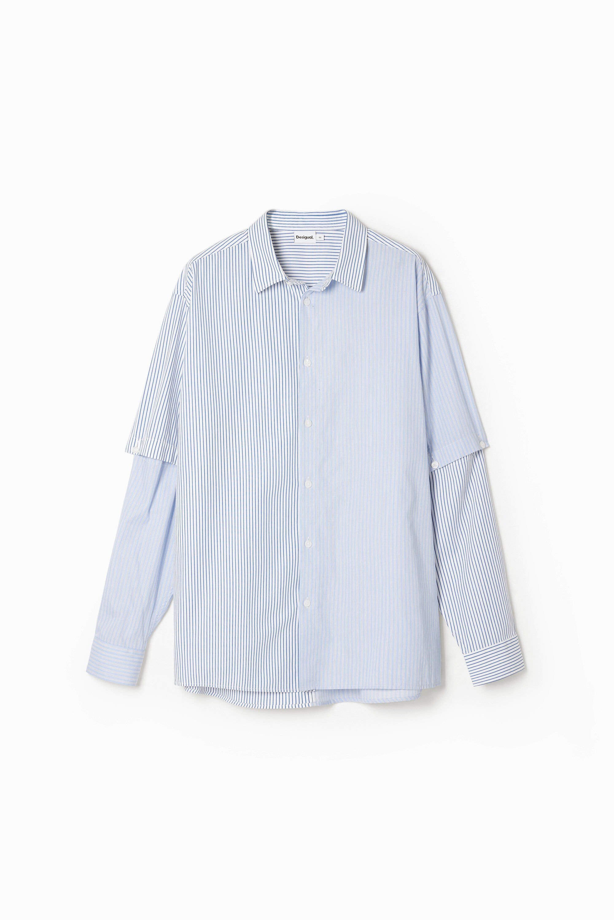 Desigual, Dekonstruierte Langarmbluse, Herren, Baumwolle, Blau, XL