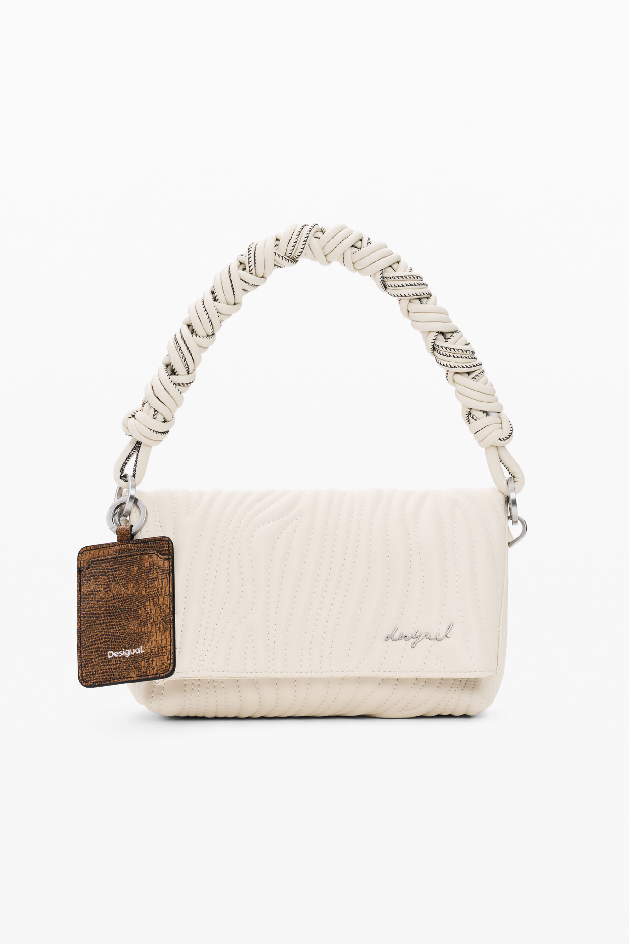 Desigual, Mittelgroße Tasche mit Prägungen, Damen, Polyurethan, Weiß, U