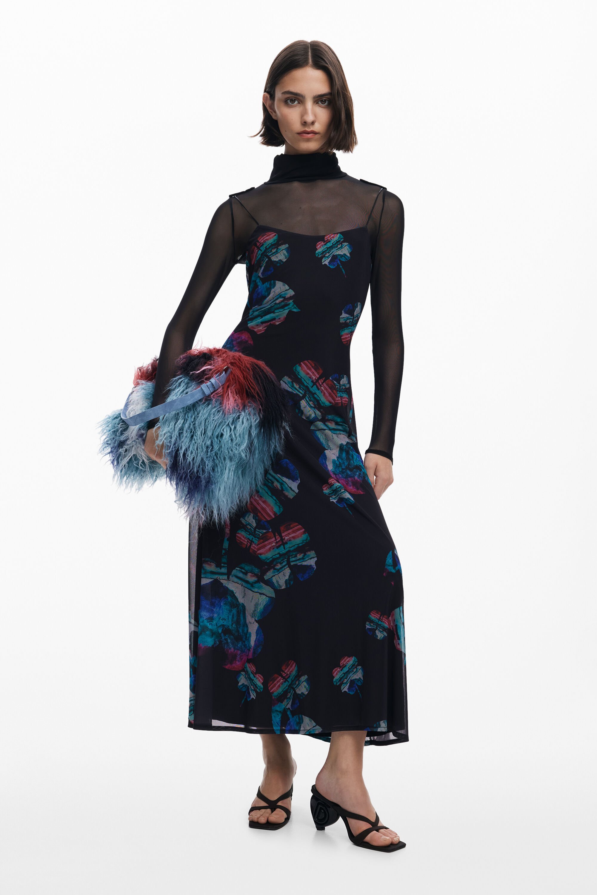 Desigual, Kleid entworfen von Mr. Christian Lacroix, Damen, Polyester, Schwarz, XXL