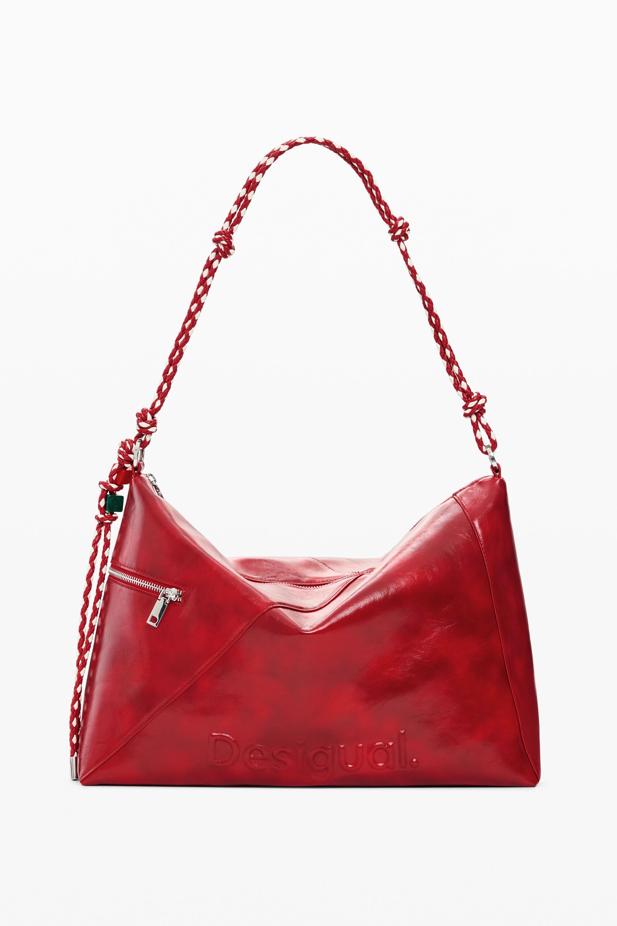 Desigual, Große Tasche mit Logo-Anhänger, Damen, Polyurethan, Rot, U