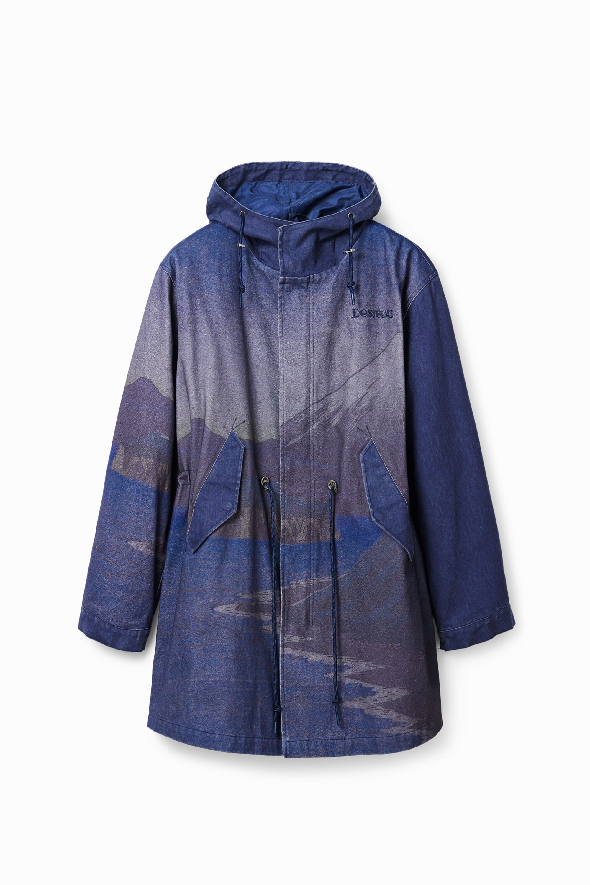 Desigual, Zerlegbarer Parka-Steppjacke, Herren, Baumwolle, Blau, L