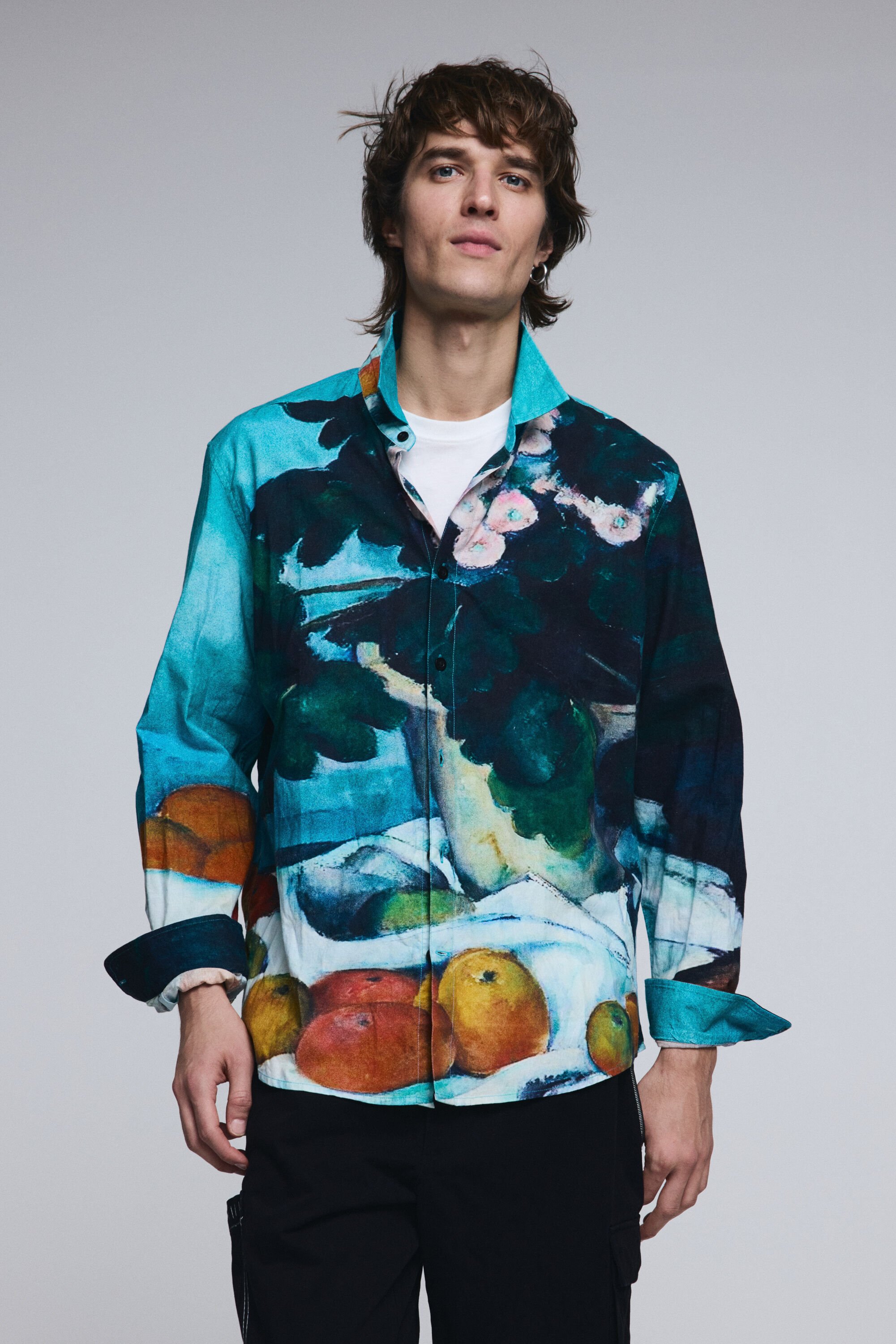 Desigual, Stillleben-Karobluse, Herren, Baumwolle, Blau, L