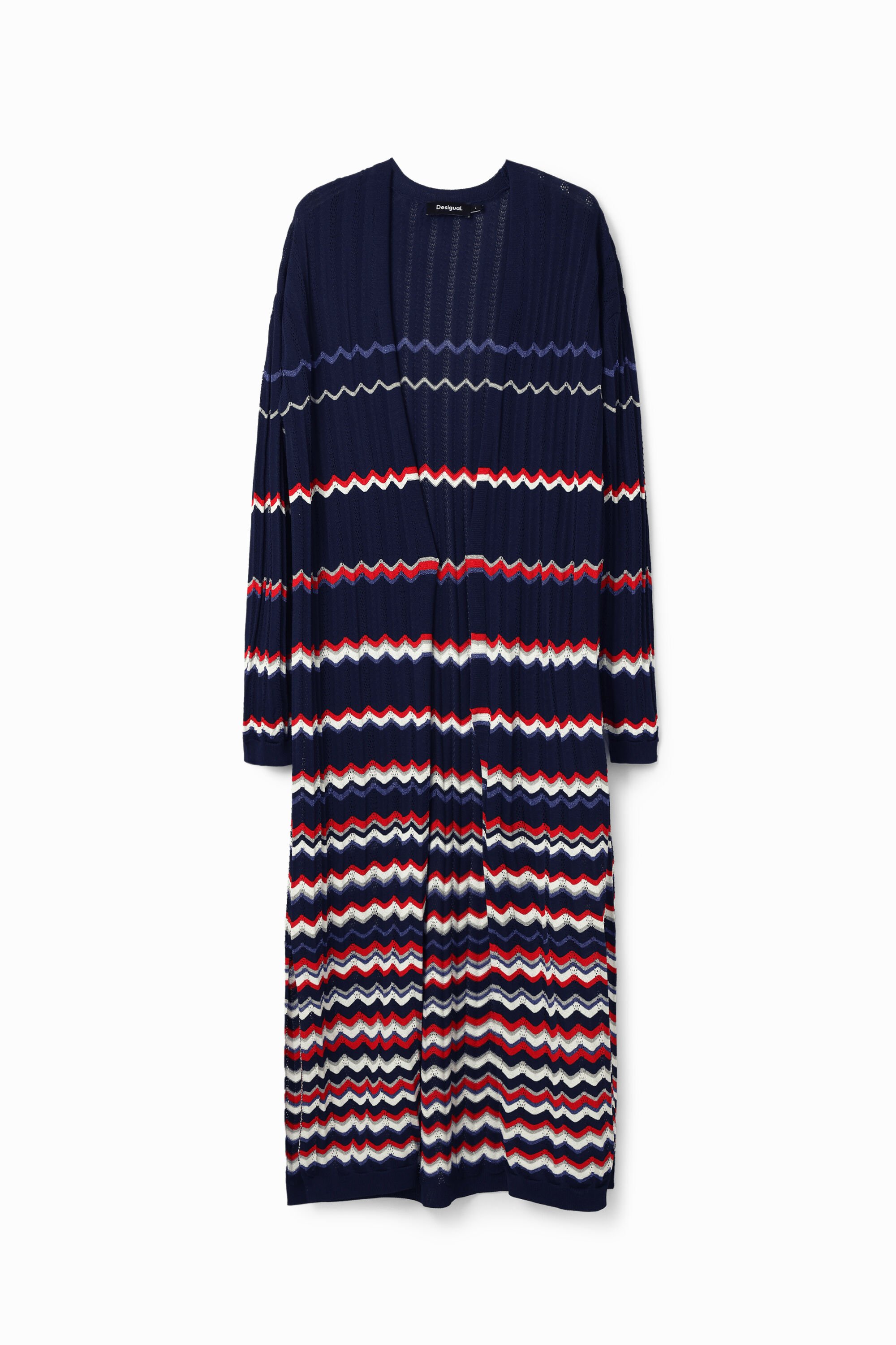 Desigual, Midi-Jacke Wellen, Viskose, Blau, M