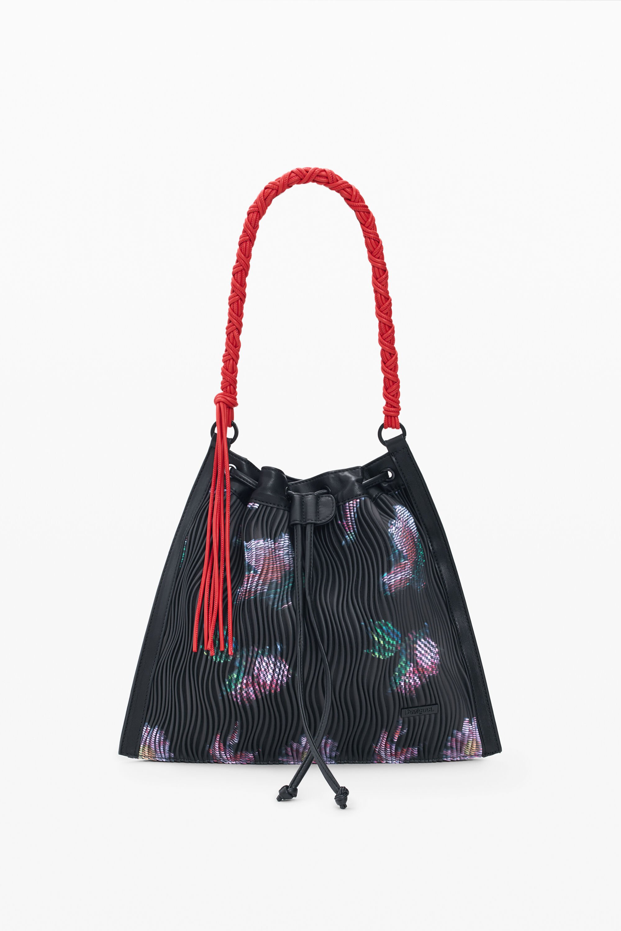 Desigual, Mittelgroßer Rucksack mit Blumenstruktur, Damen, Polyurethan, Schwarz, U