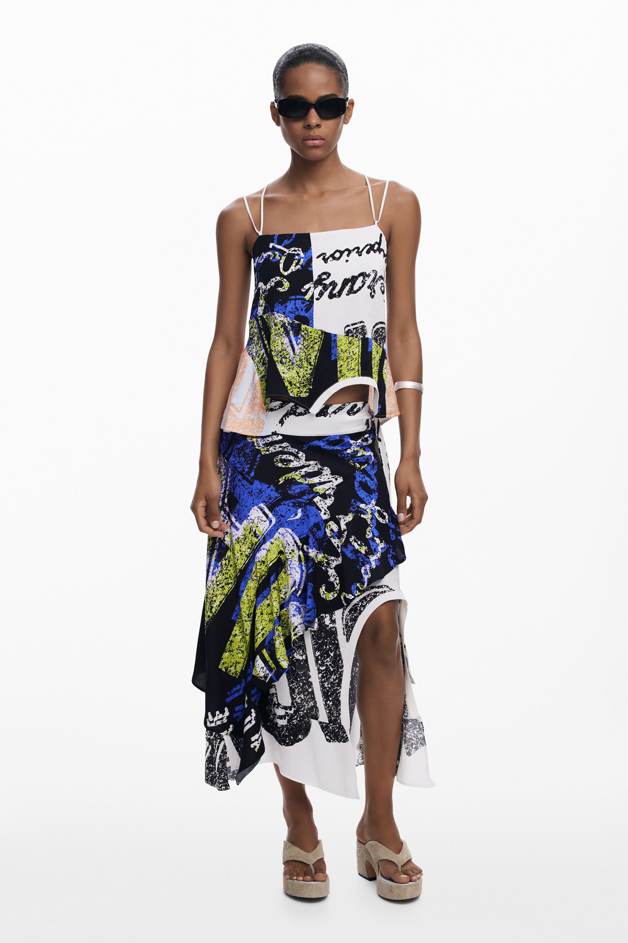 Desigual, Asymmetrischer Rock, Damen, Viskose, Schwarz, S