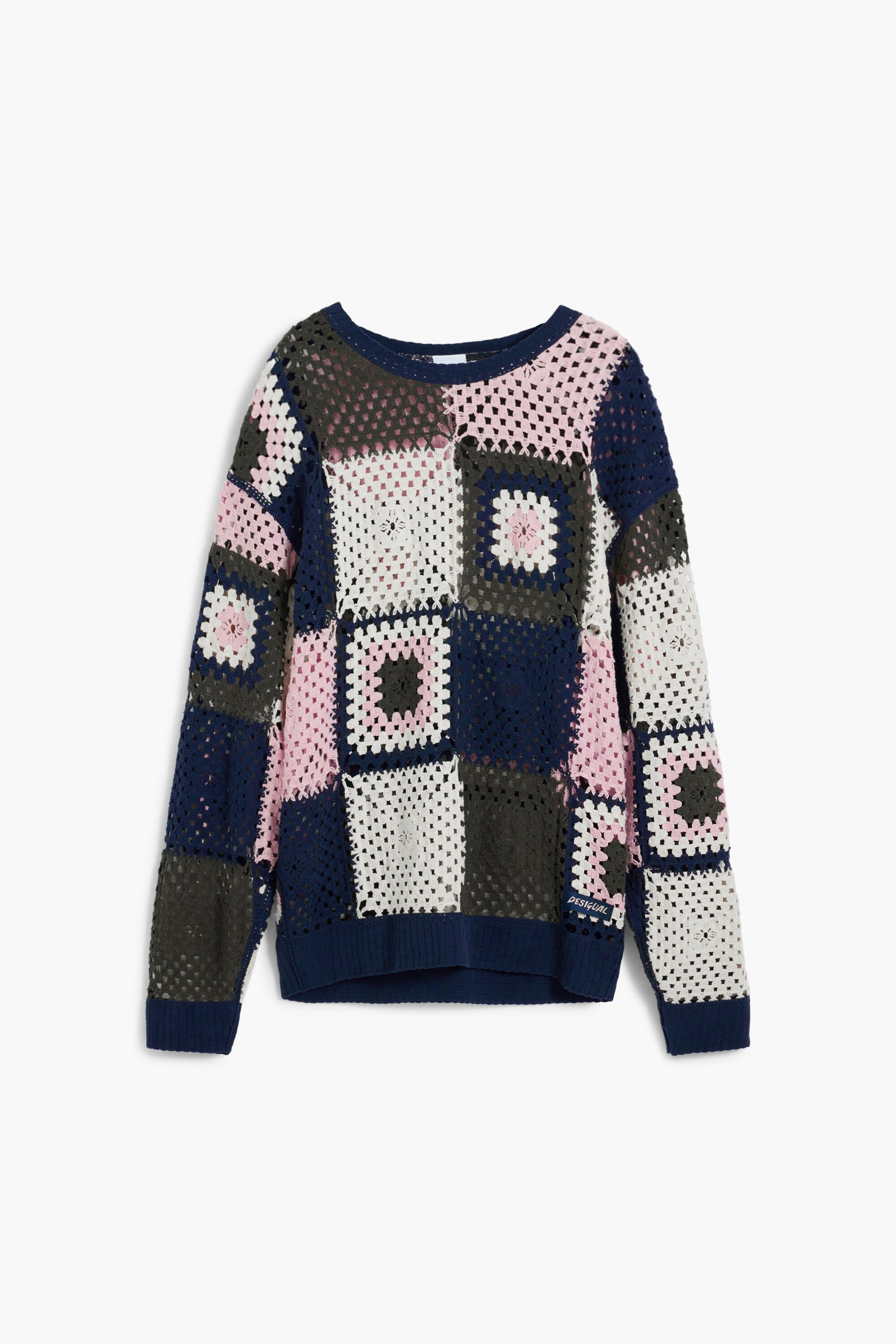 Desigual, Crochet-Patch-Sweatshirt, Herren, Blau, M