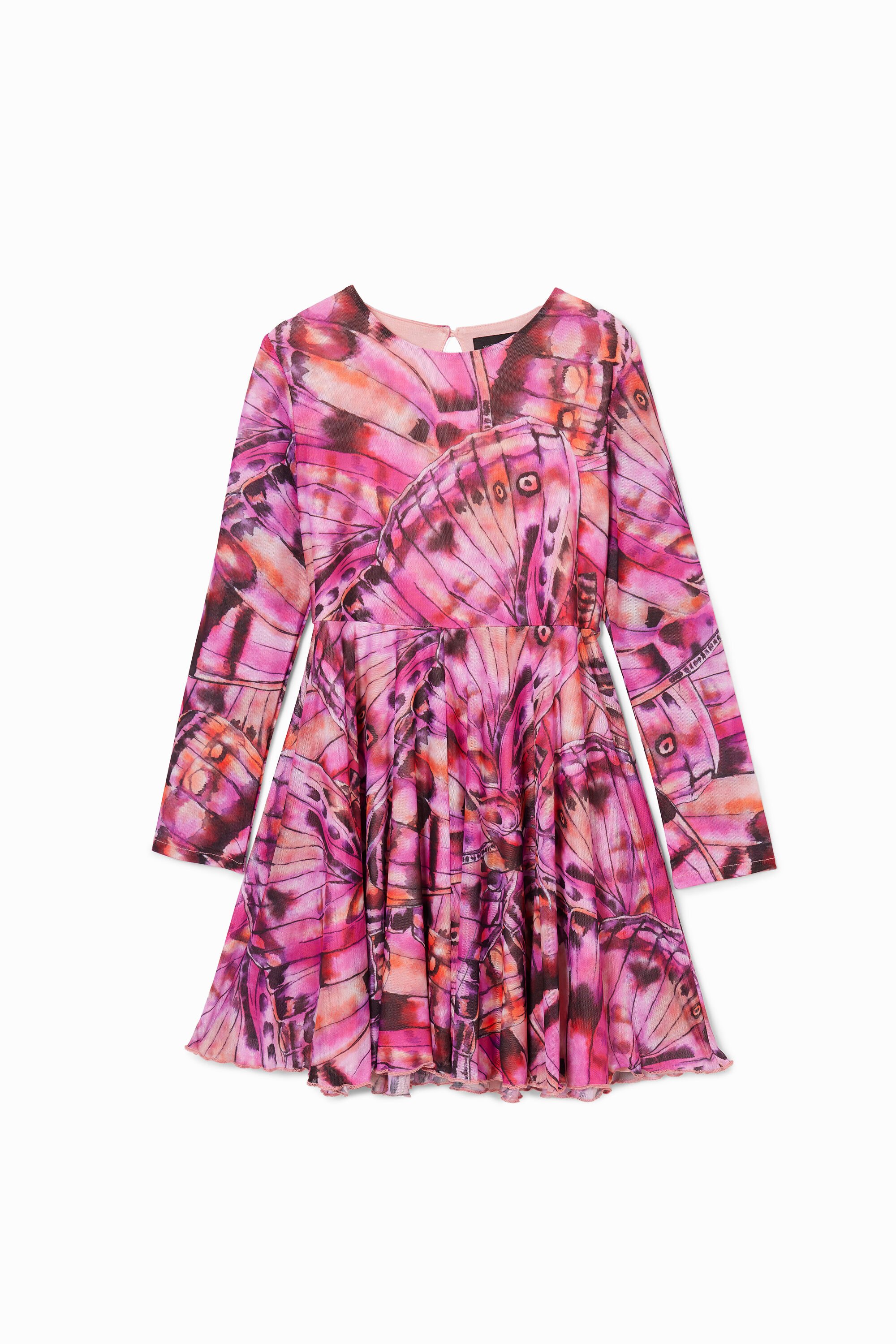 Desigual, Kurzes Kleid mit Schmetterlingsflügeln, Kinder, Polyester, Rot, 7/8