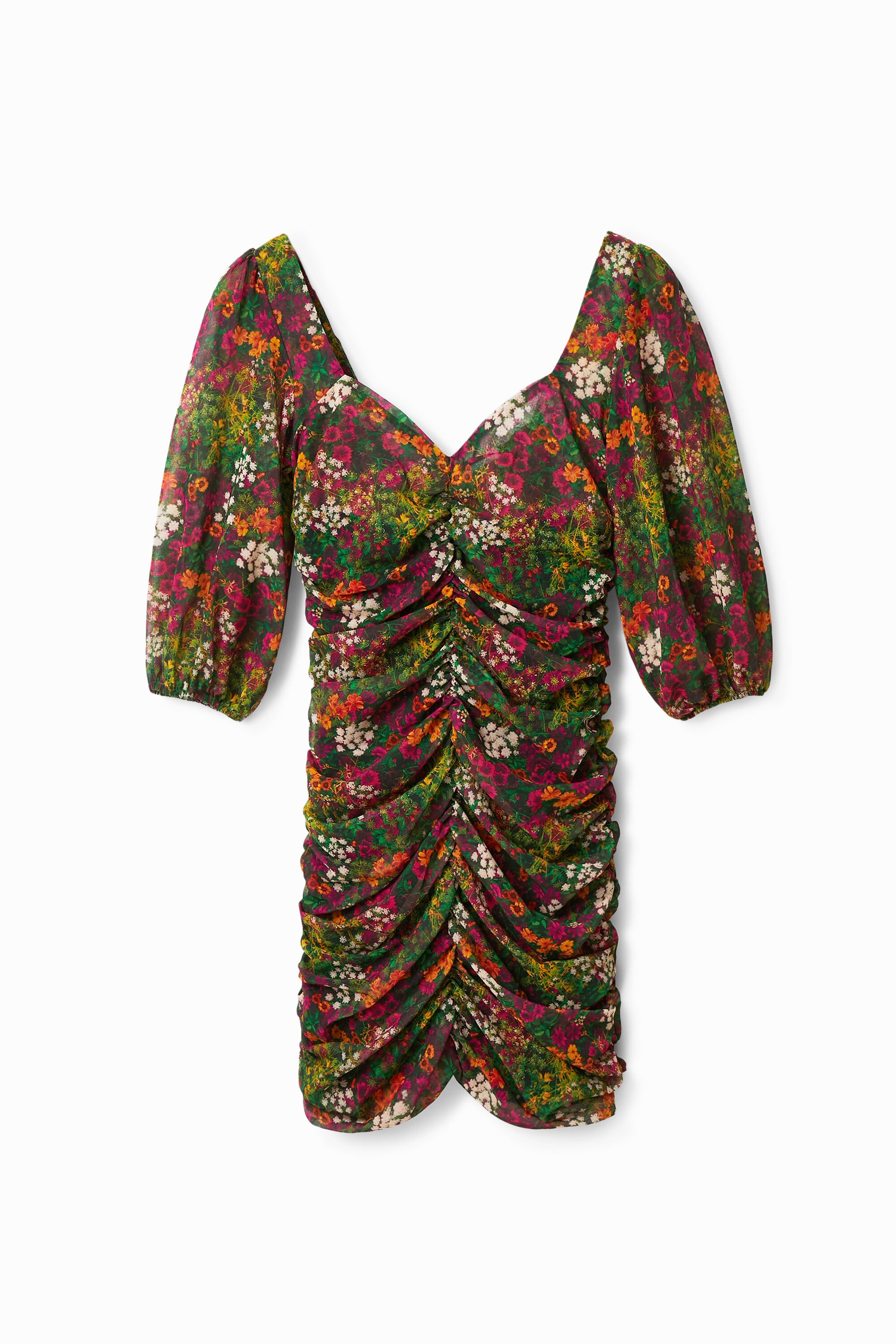 Desigual, Kurzes Kleid Slim Fit Raffung, Polyester, M