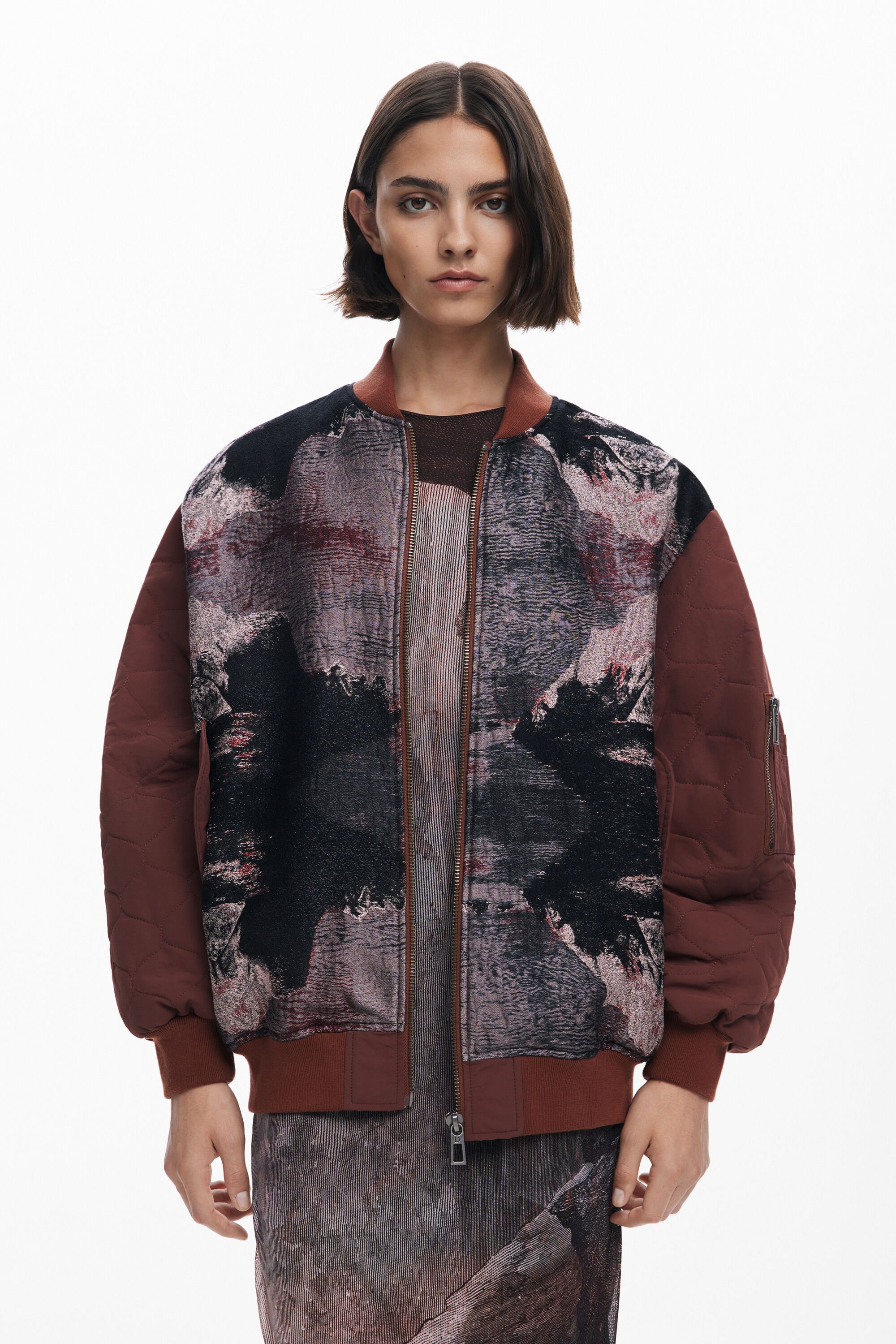 Desigual, Jacke entworfen von Mr. Christian Lacroix, Damen, Braun, L