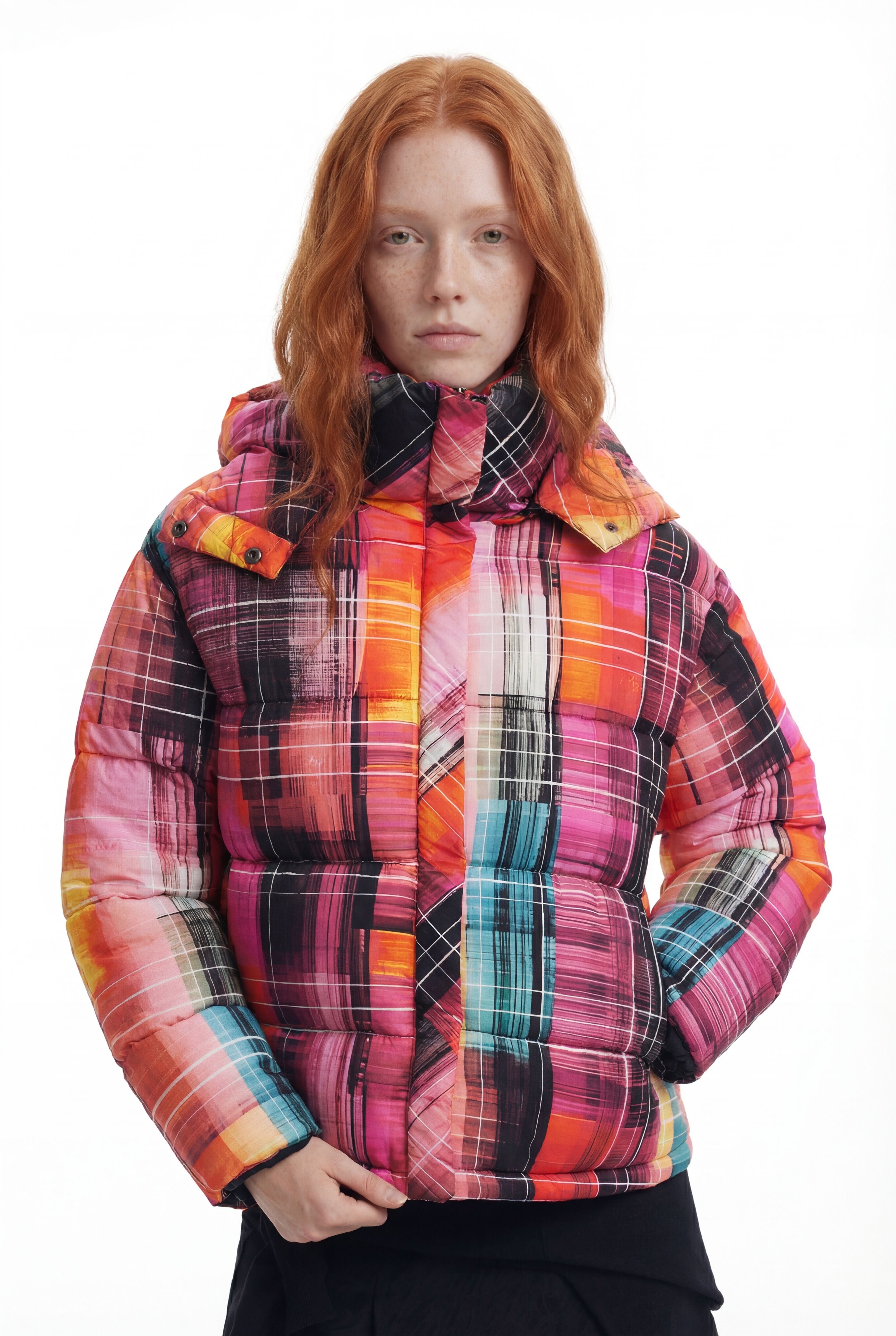 Desigual, Gesteppt karierter Mantel, Polyamid, XL