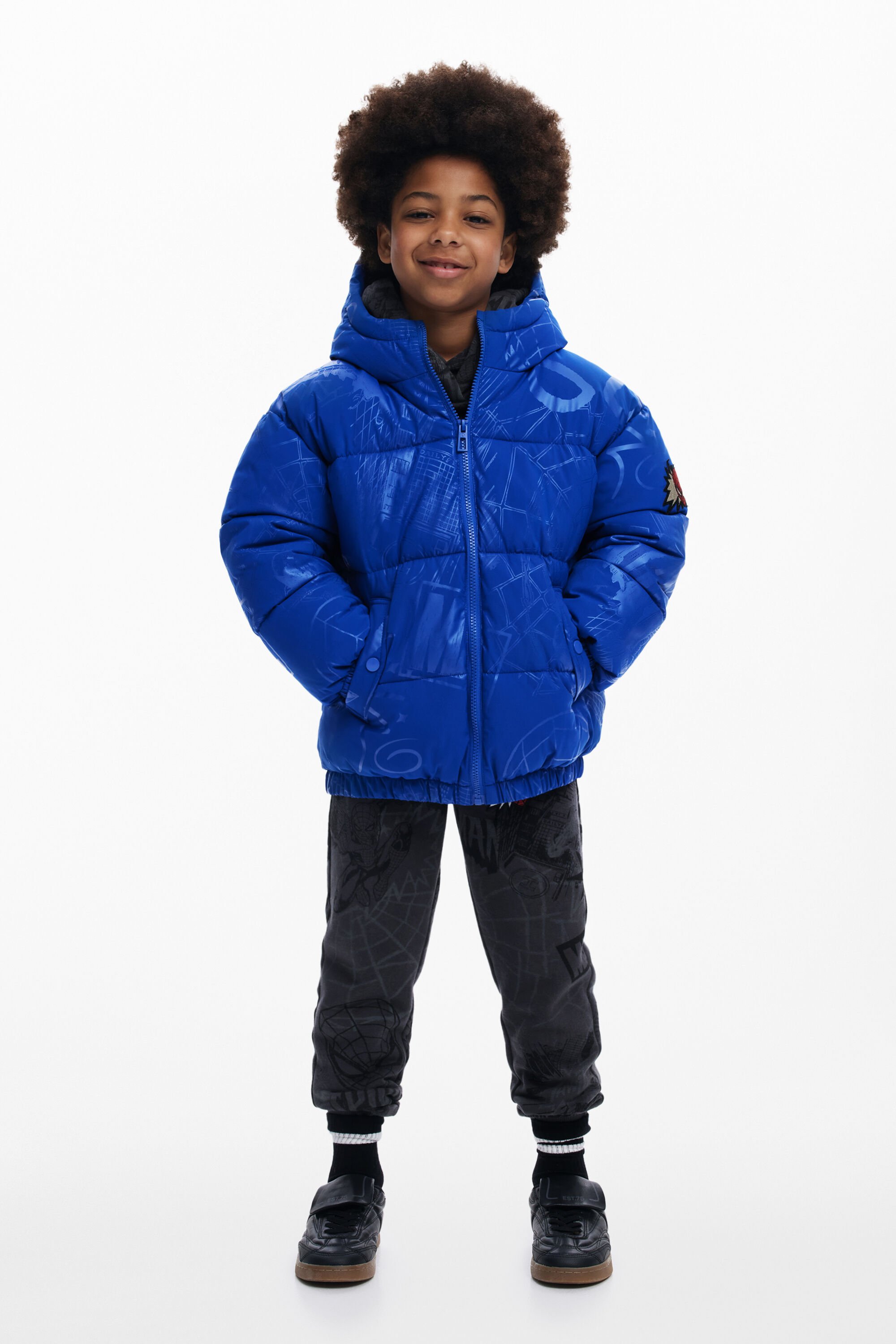 Desigual, Gesteppte Spiderman™-Jacke, Kinder, Polyester, Blau, 11/12