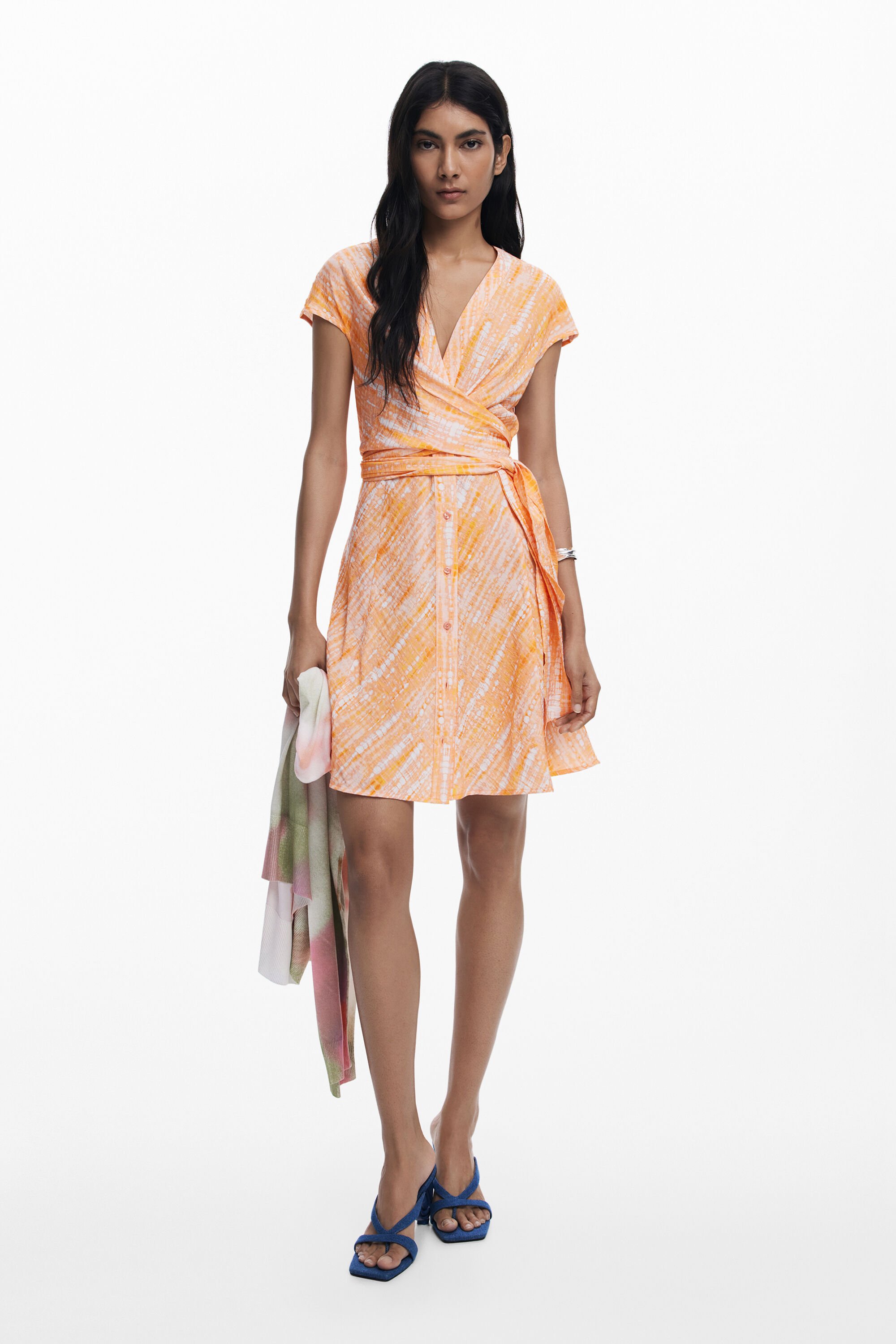 Desigual, Wickelkurzes Kleid, Damen, Orange, M