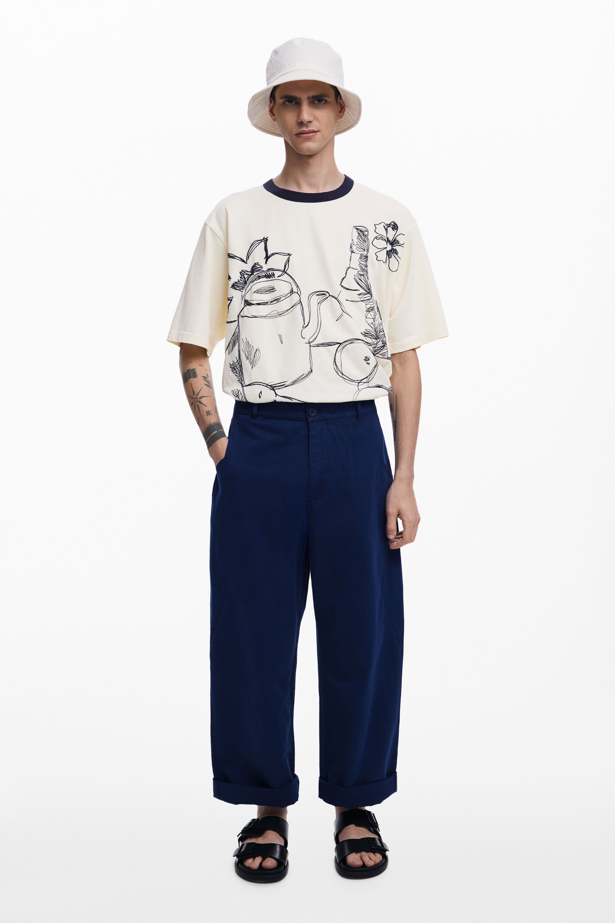 Desigual, Verstellbare Cargo-Hose, Herren, Baumwolle, Blau, 38