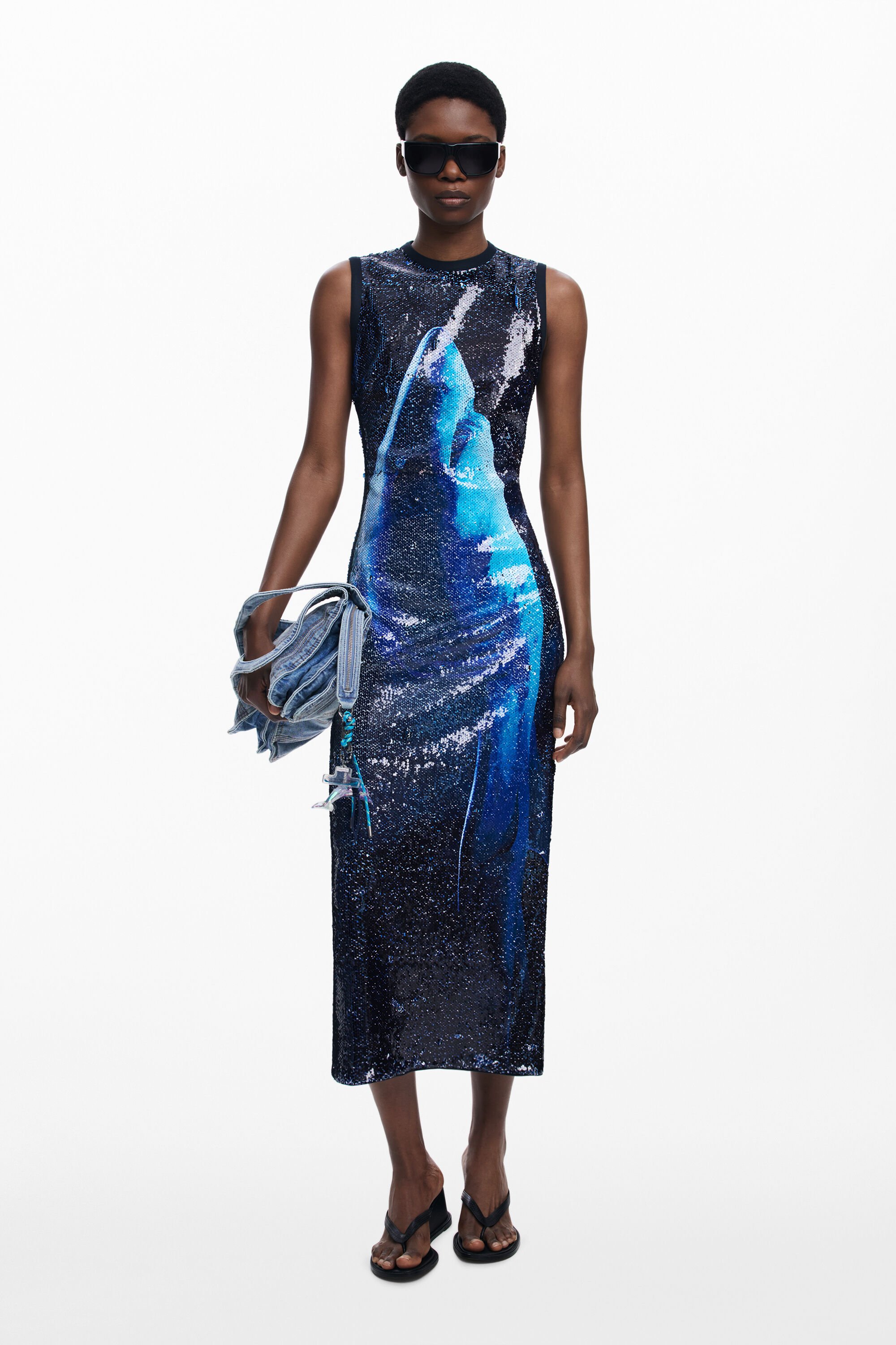 Desigual, Reversibles Pailletten-Kleid Botter, Damen, Blau, L