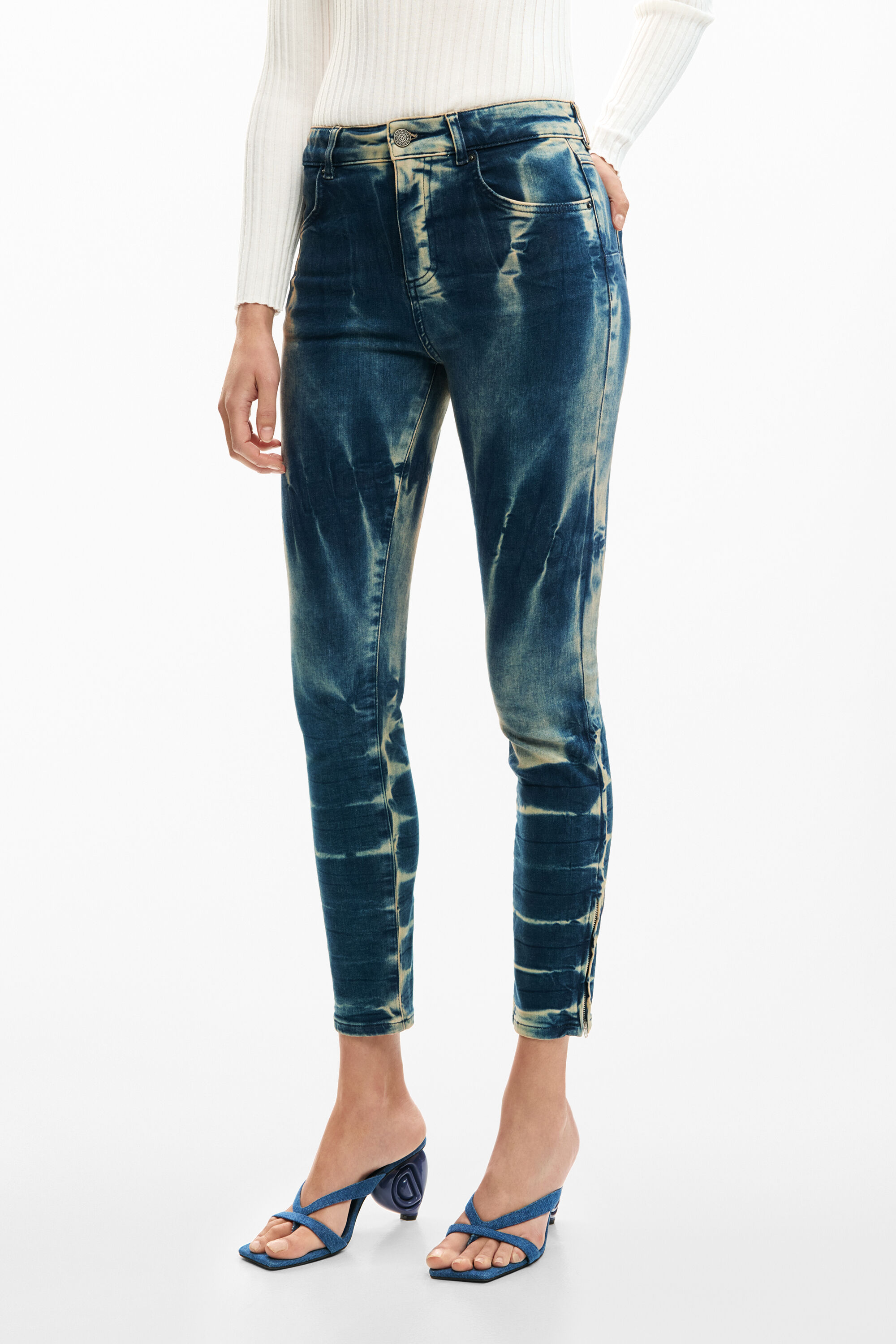 Desigual, TIE-DYE-JEANS, Damen, Baumwolle, Blau, 38
