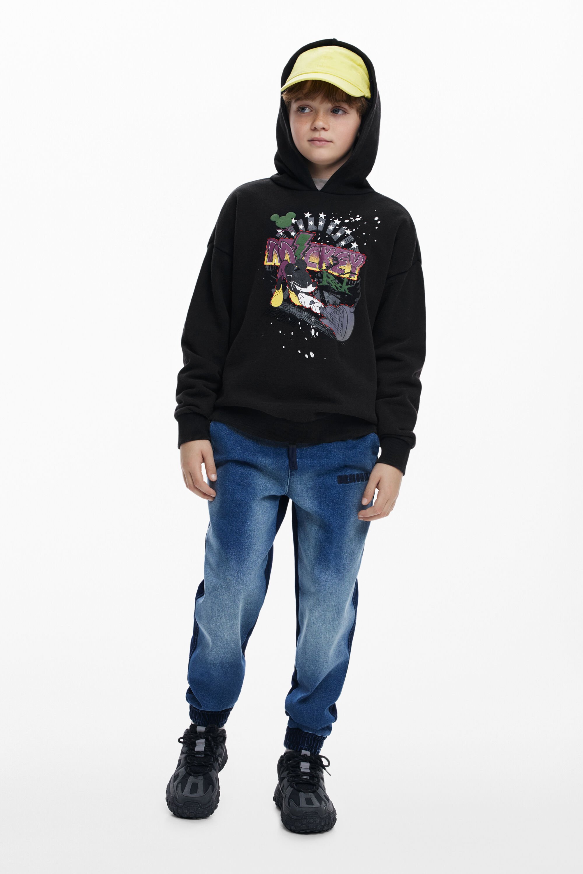 Desigual, Mickey™ Rock Sweatshirt, Kinder, Baumwolle, Schwarz, 3/4