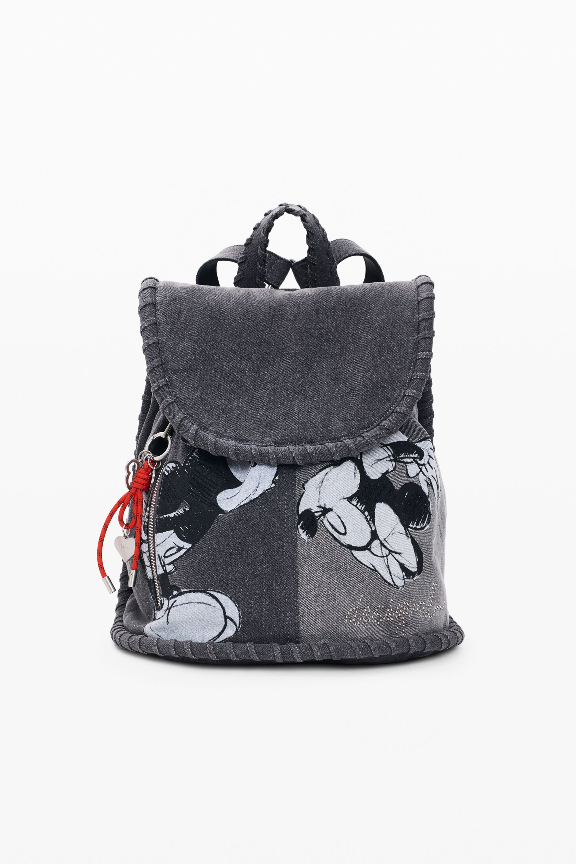 Desigual, Mittlerer Rucksack aus Denim Mickey Mouse™, Damen, Schwarz, U