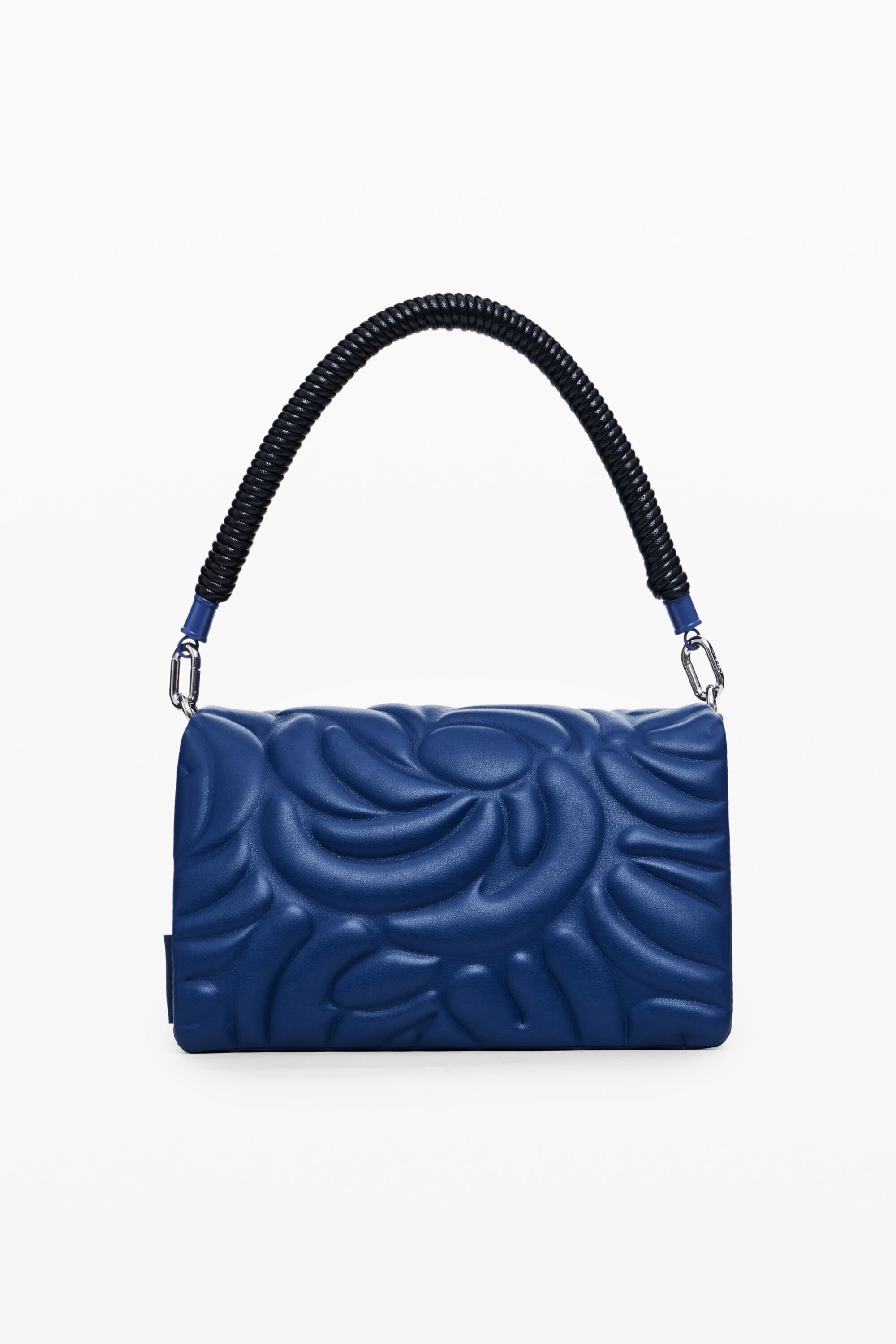 Desigual, Umhängetasche mit mehreren Griffen und Blumenmuster, Damen, Polyurethan, Blau, U