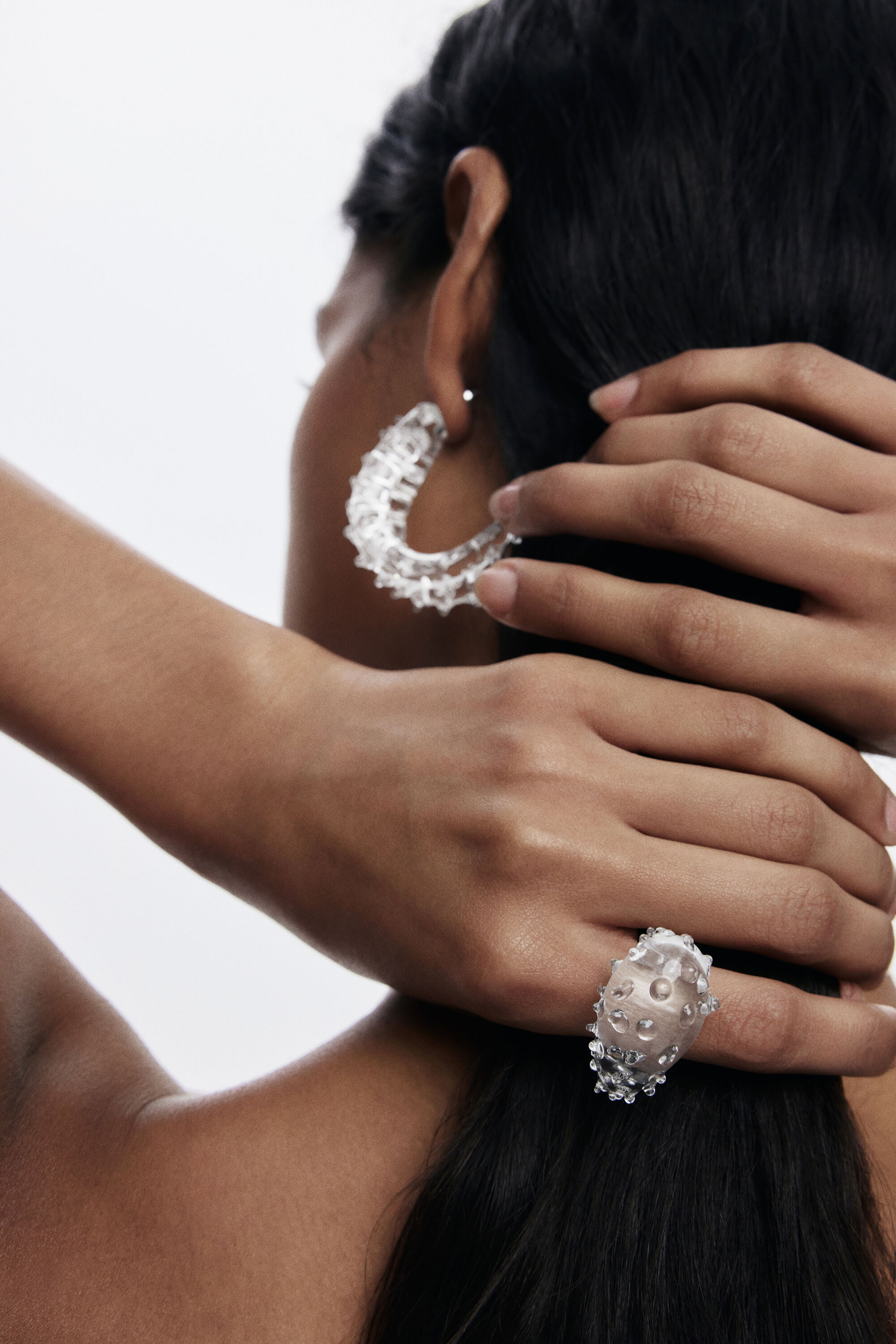 Desigual, Maritimer Ring aus Zalio-Kristall, Glas, Schwarz, U