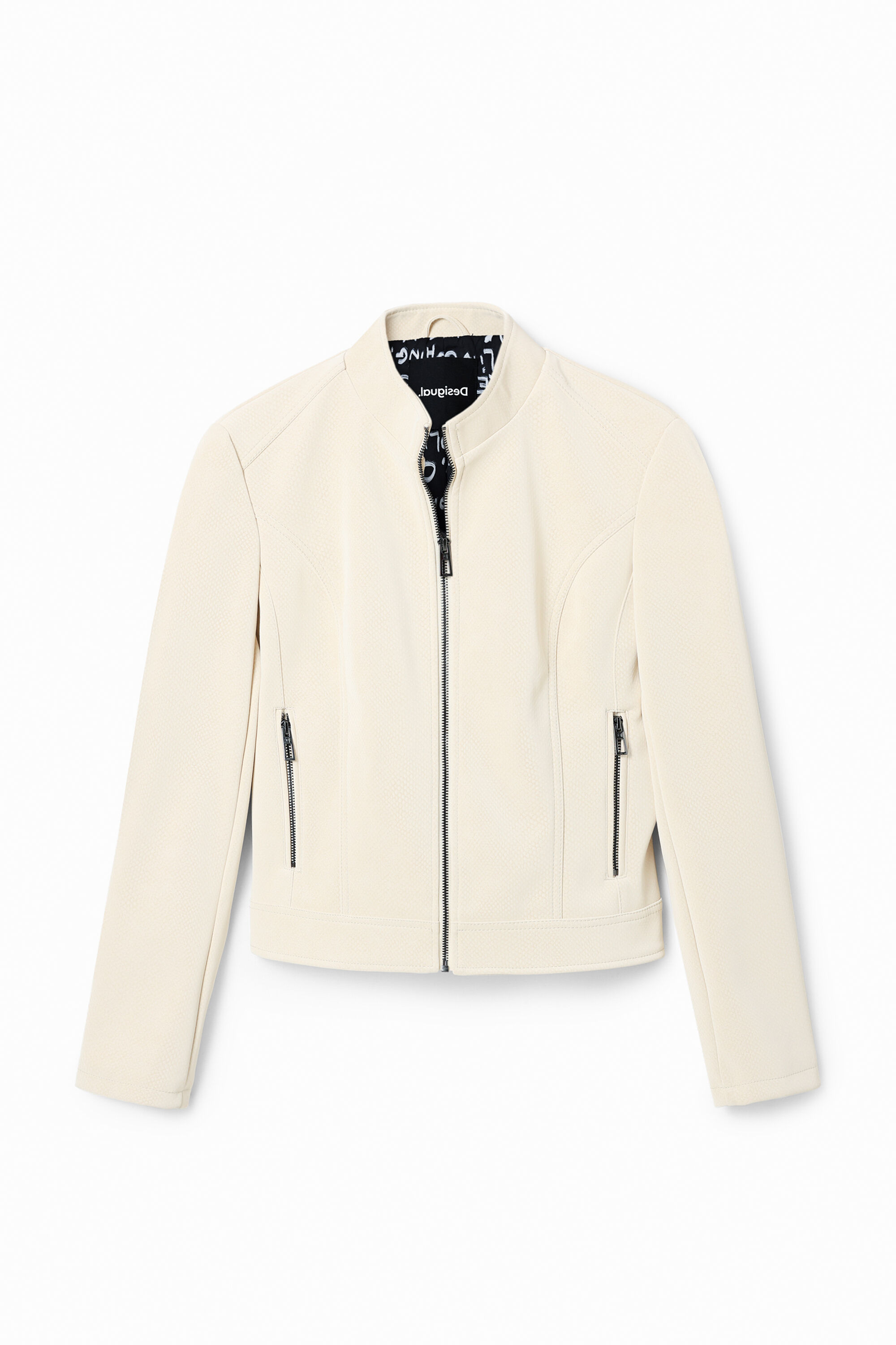 Desigual, Wildleder-Jacke, Damen, Polyurethan, Weiß, M