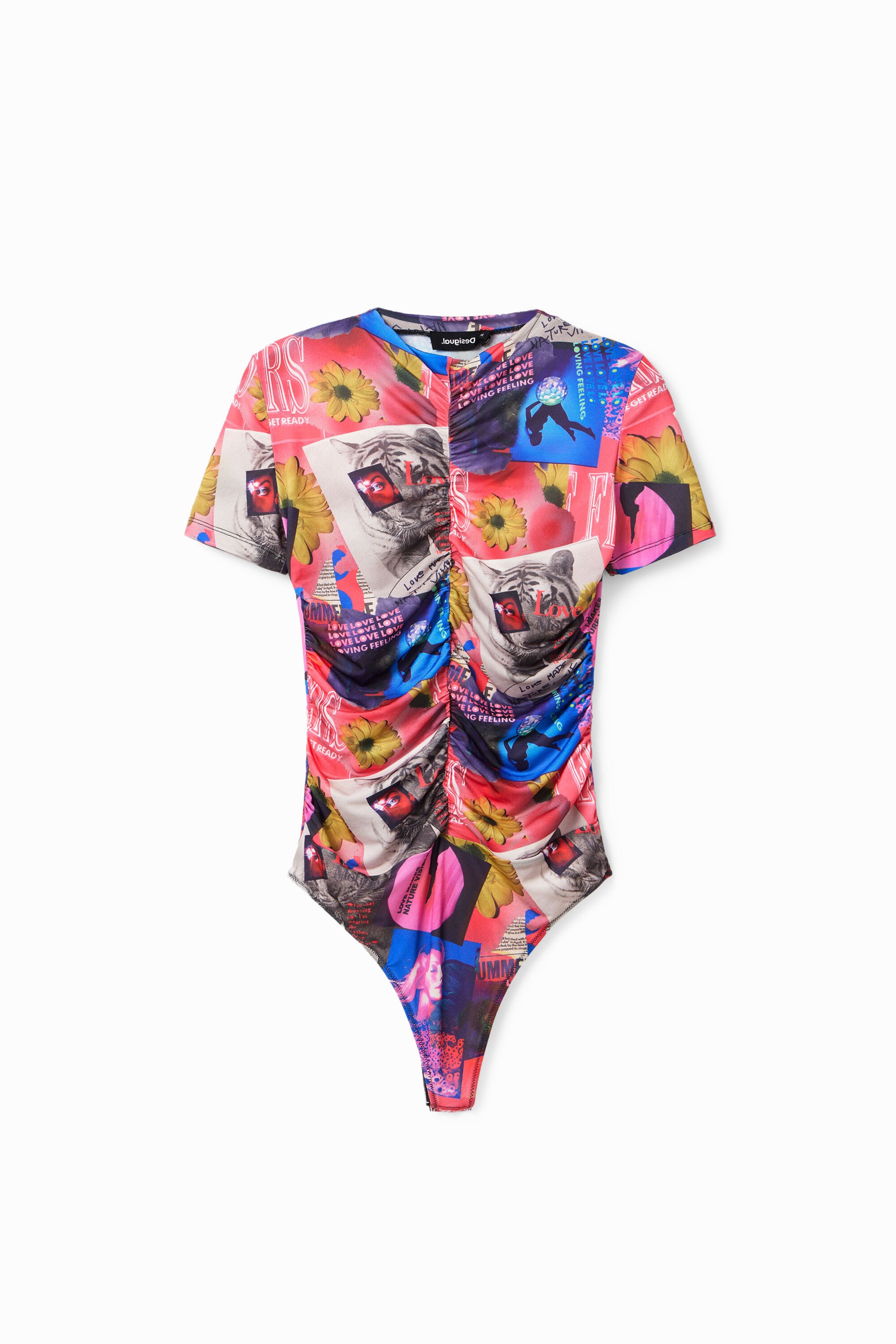 Desigual, Body Raffung Collage, Damen, Polyester, XL