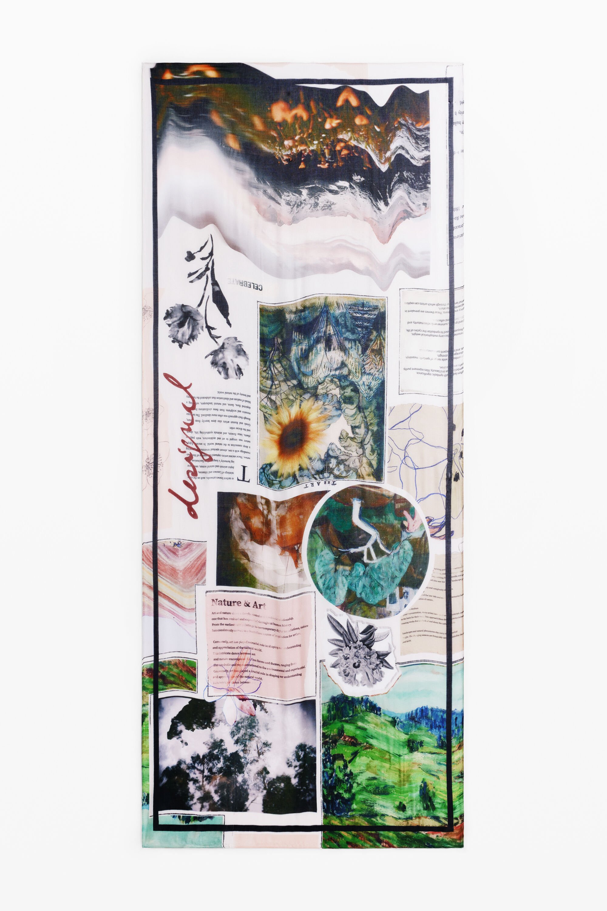 Desigual, Rechteckiges Collage-Tuch, Damen, Viskose, U