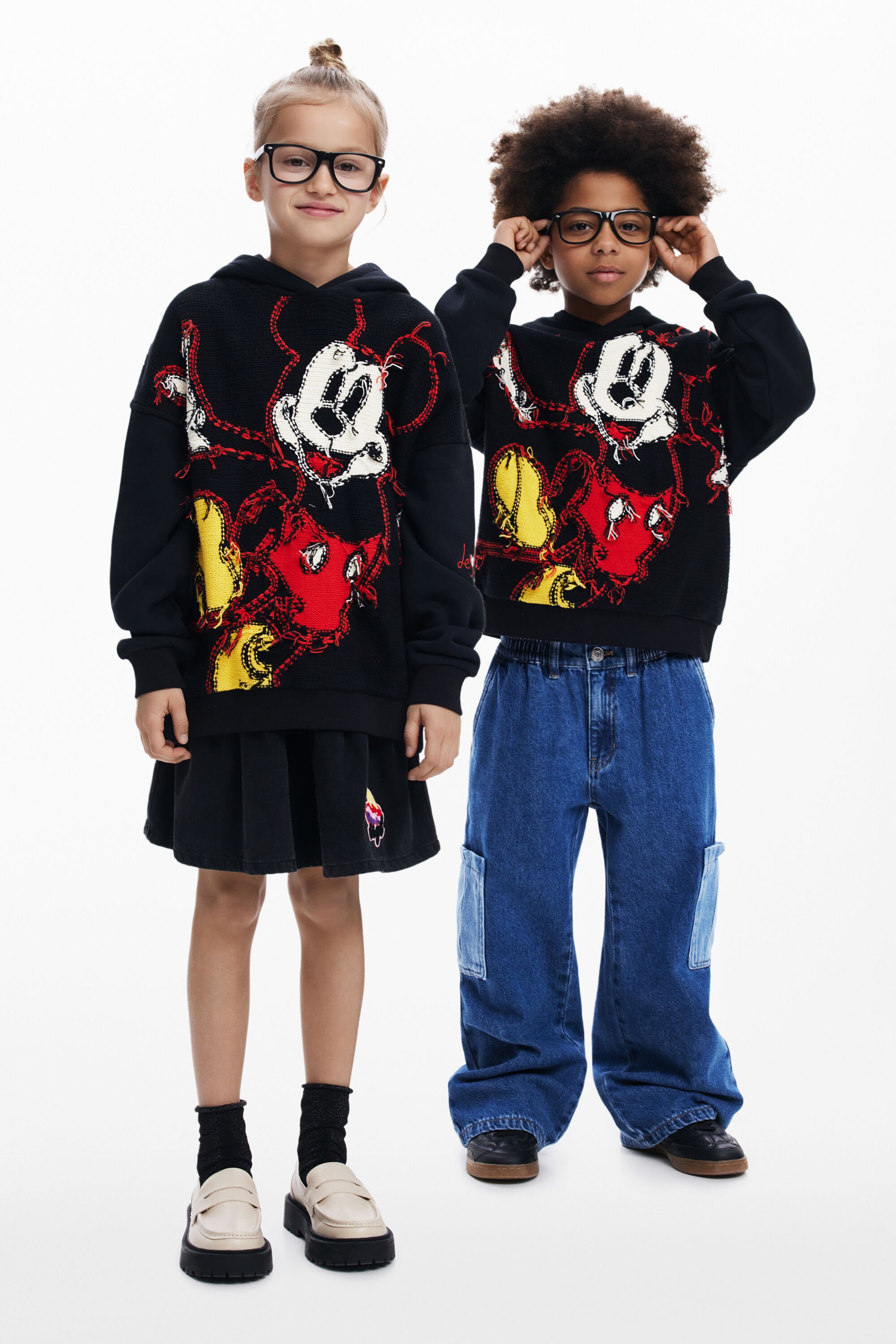 Desigual, Mickey™ Sweatshirt mit Fäden, Kinder, Schwarz, 7/8