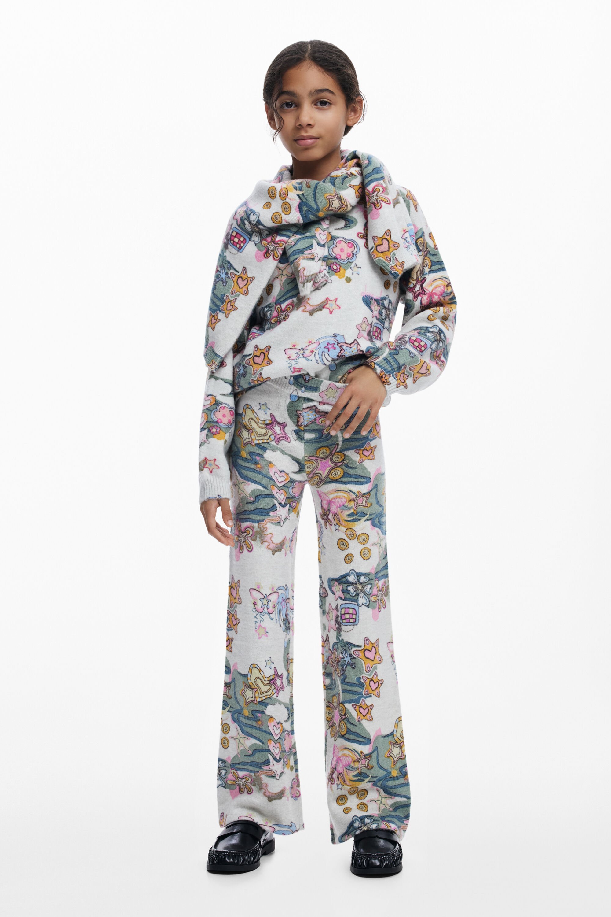 Desigual, Elastische Hose mit Figuren, Kinder, Schwarz, 13/14