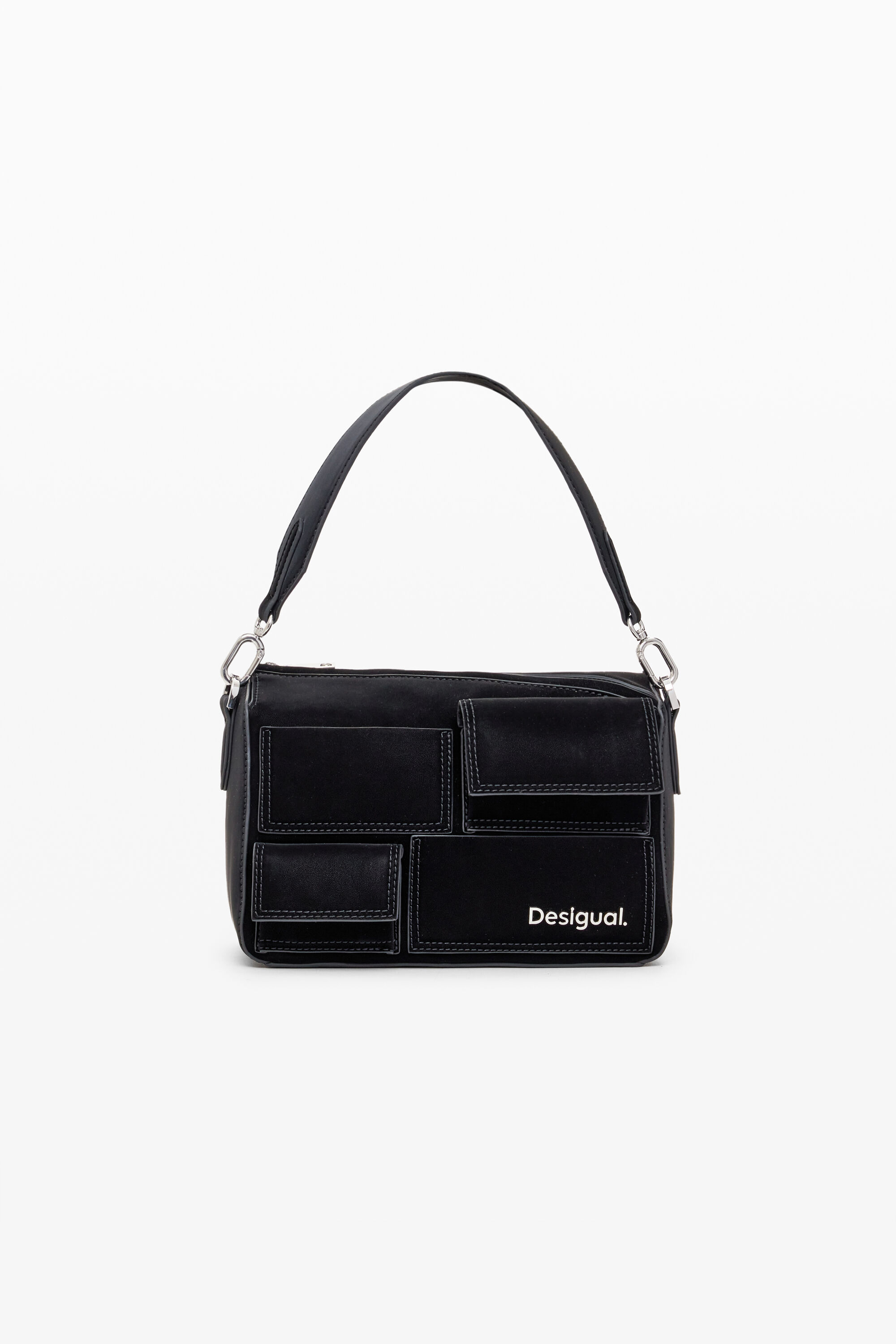 Desigual, Schultertasche mit mehreren Fächern, Damen, Polyurethan, Schwarz, U