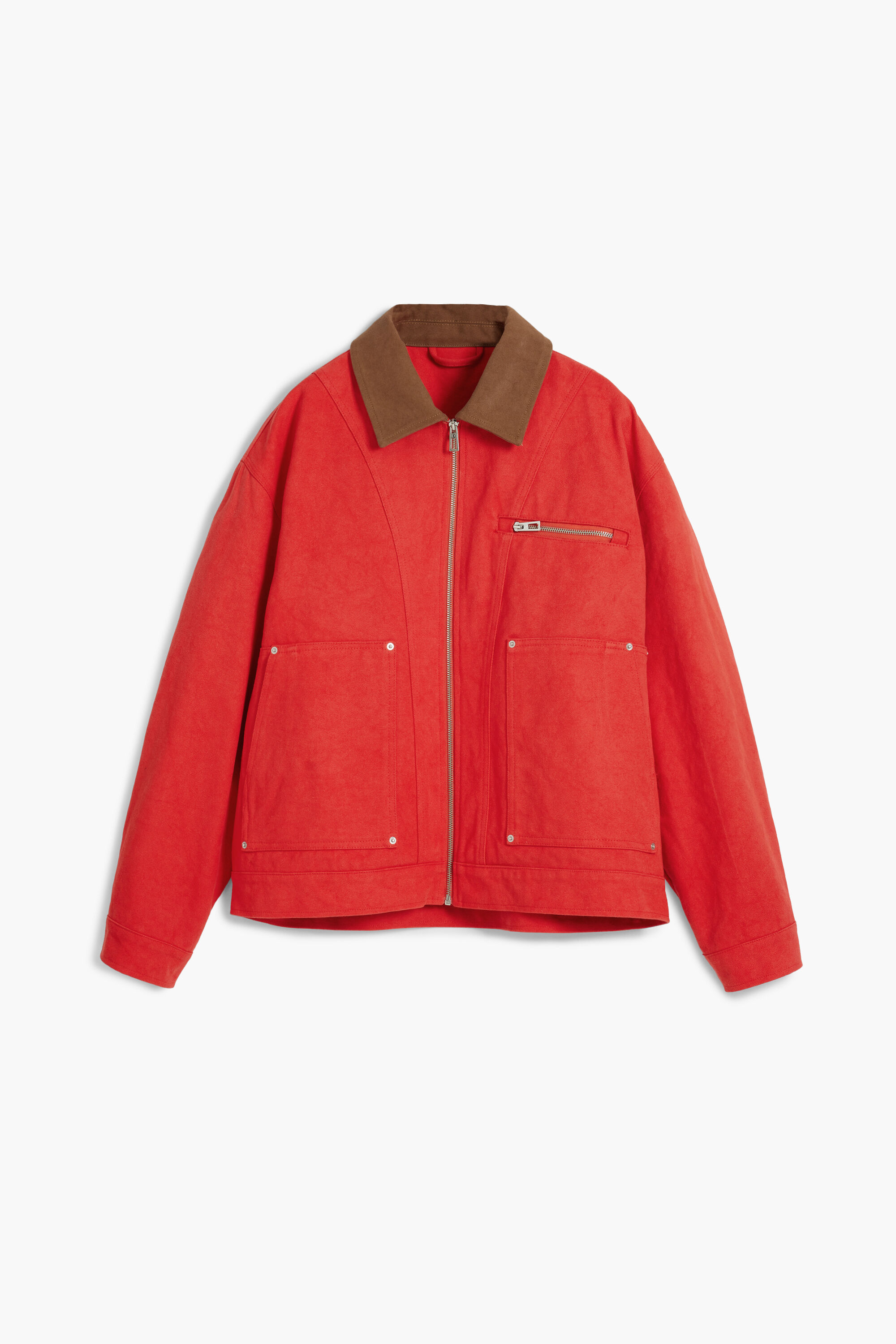Desigual, Jacke mit kontrastierendem Kragen, Herren, Baumwolle, Rot, XL