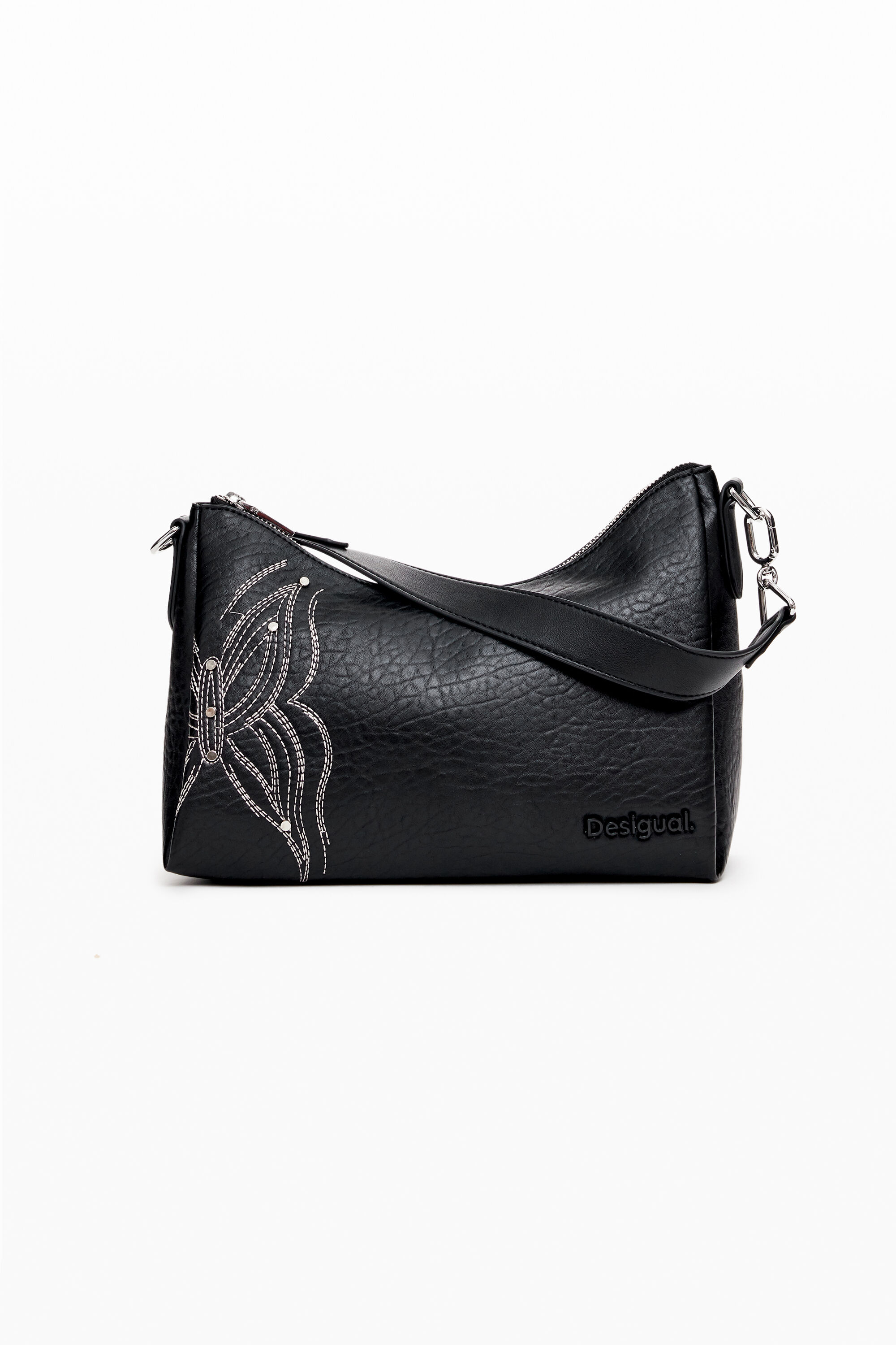 Desigual, M-Tasche mit Schmetterlingsprägung, Damen, Polyurethan, Schwarz, U