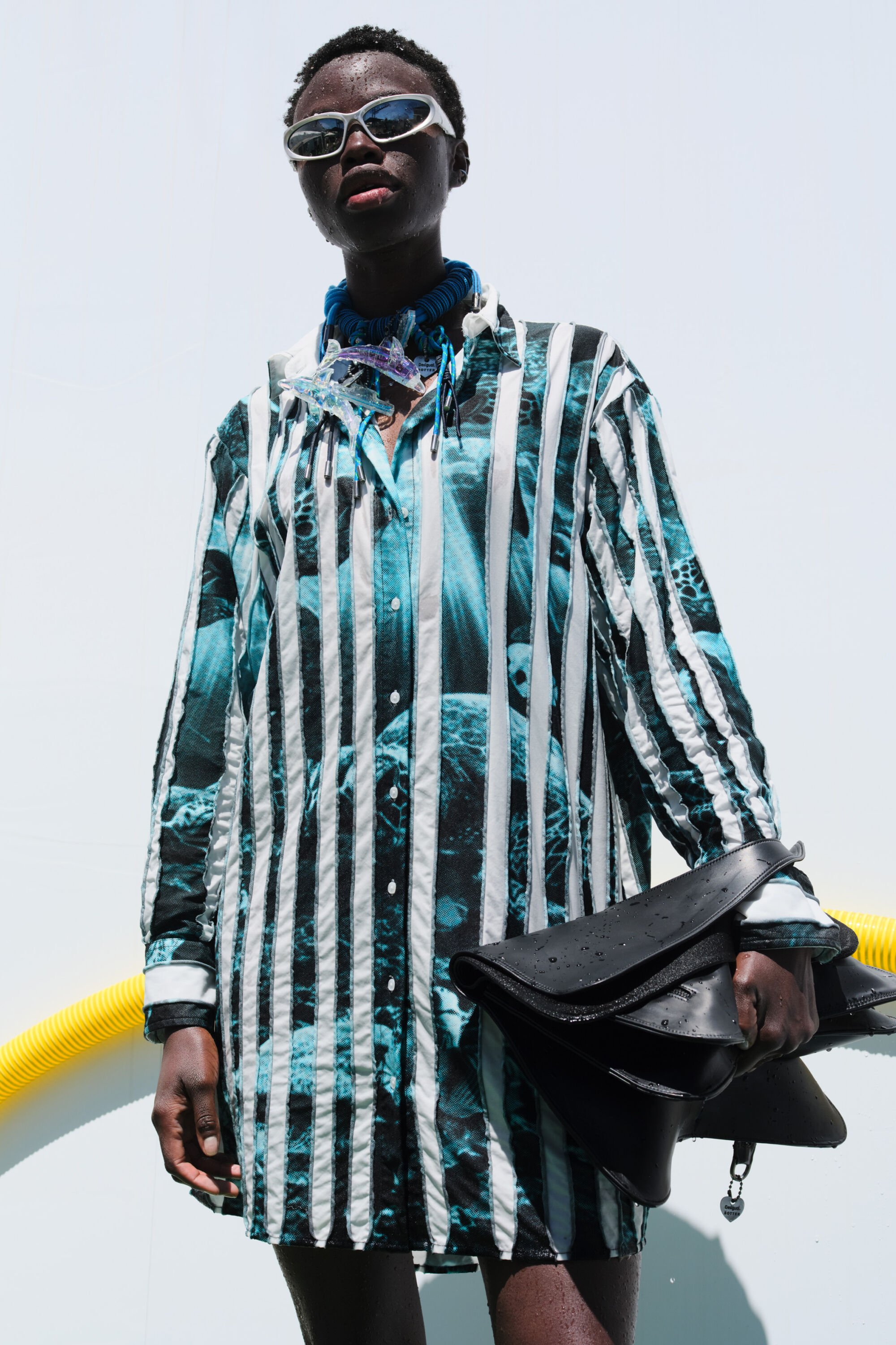 Desigual, Hemdkleid mit Schildkröten Botter, Damen, Baumwolle, Blau, XL