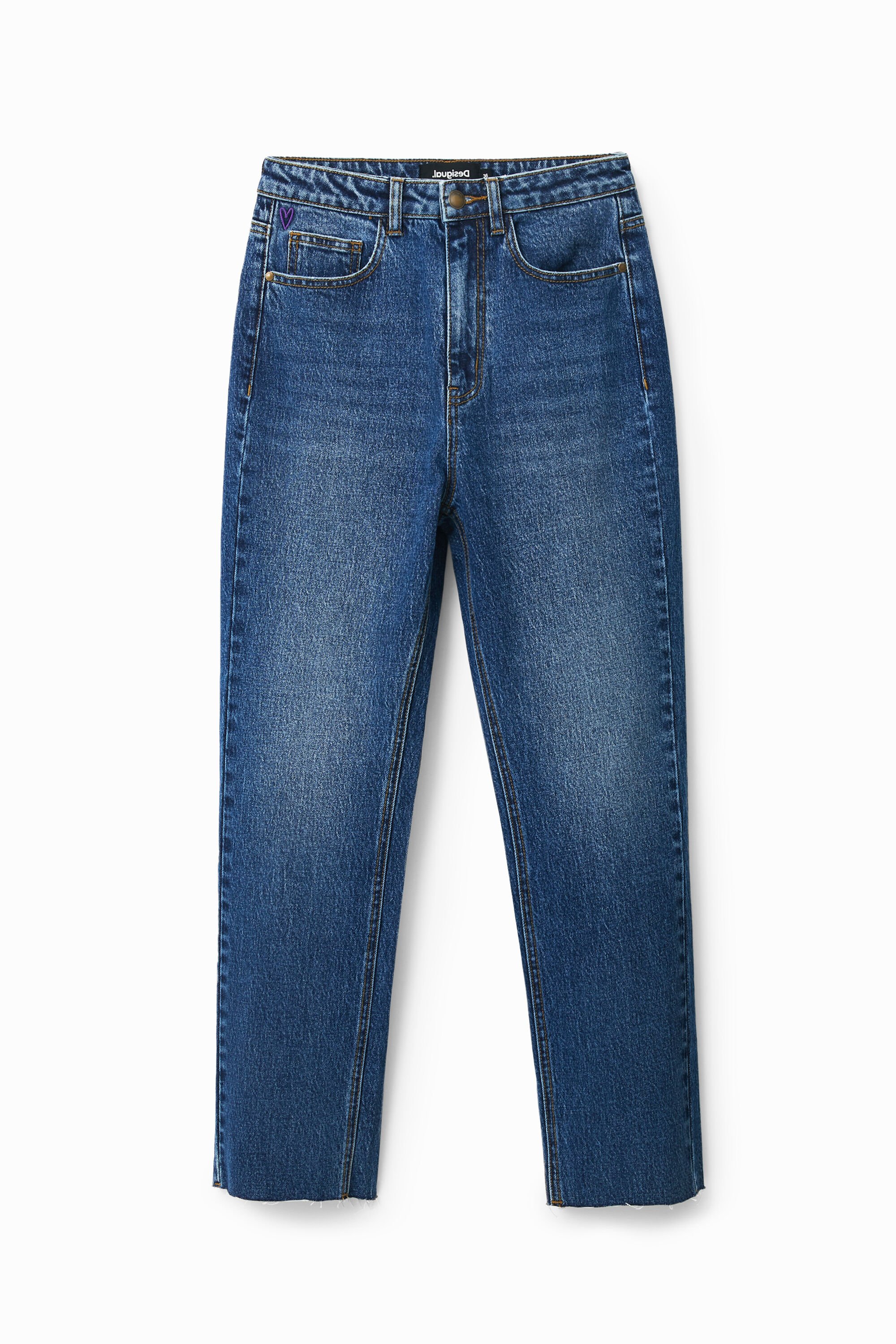 Desigual, Jeans Straight Cropped, Damen, Baumwolle, Blau, 44