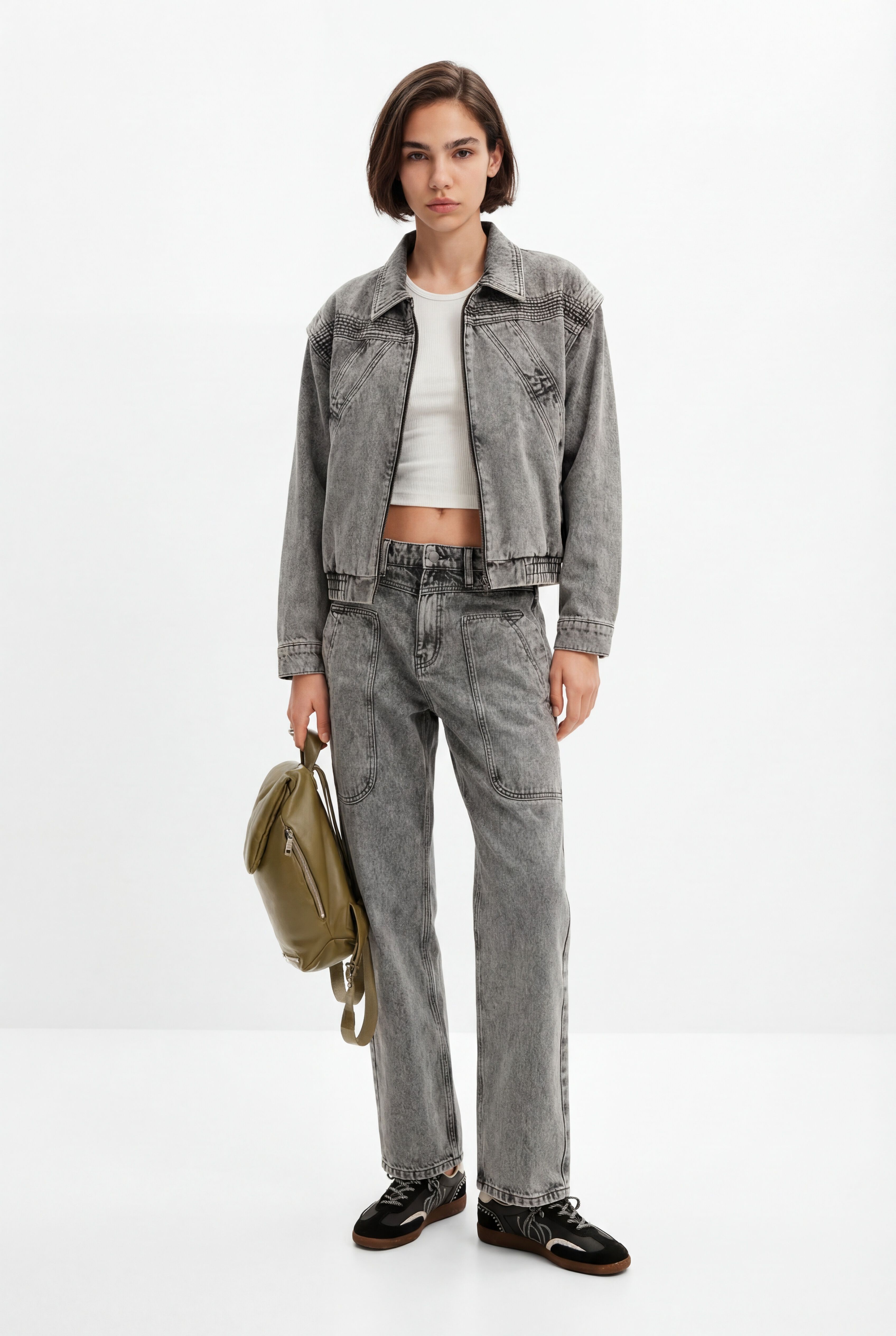 Desigual, Jeans Straight Patch, Damen, Baumwolle, Schwarz, 42