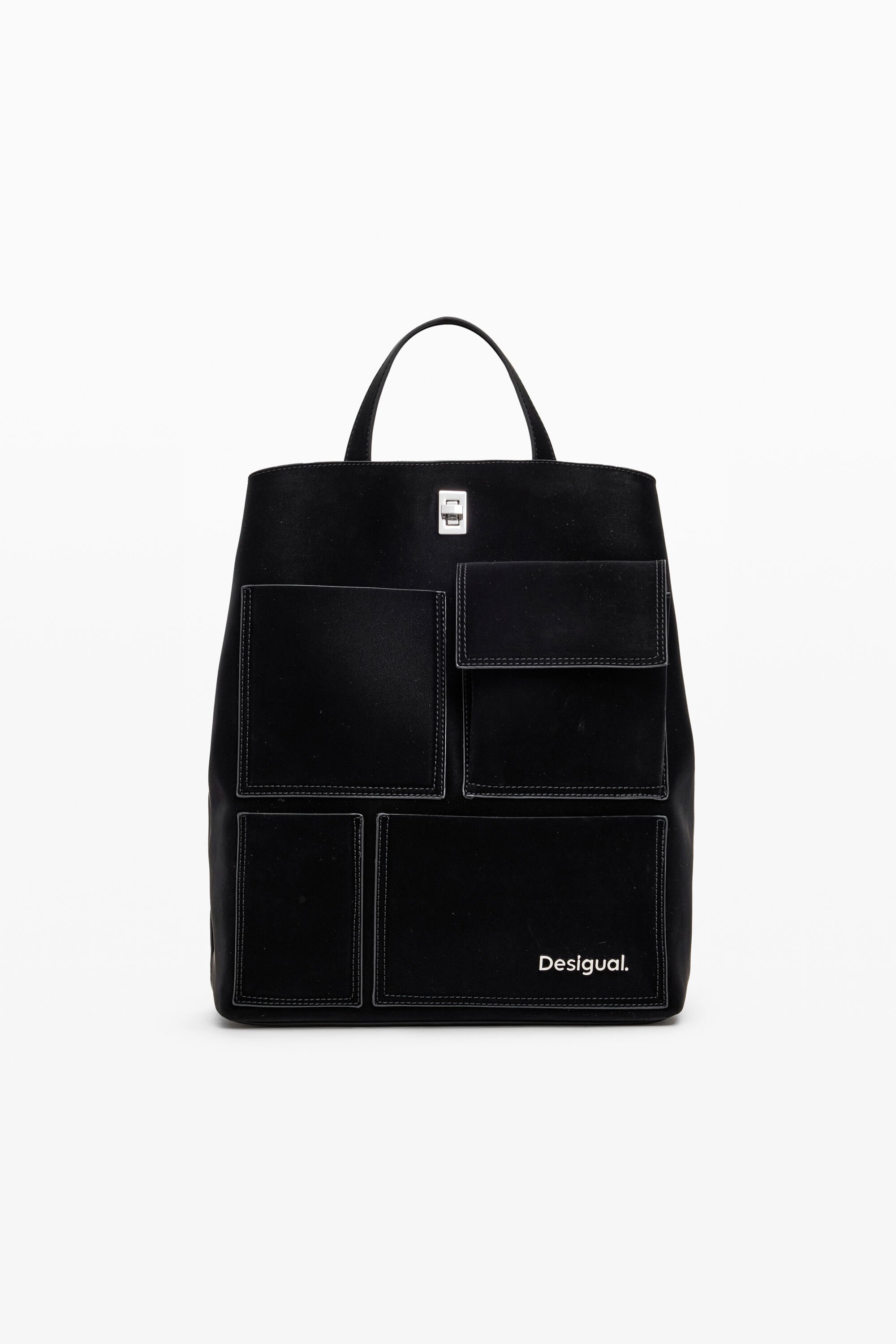 Desigual, Multifunktionaler Rucksack, Polyurethan, Schwarz, U