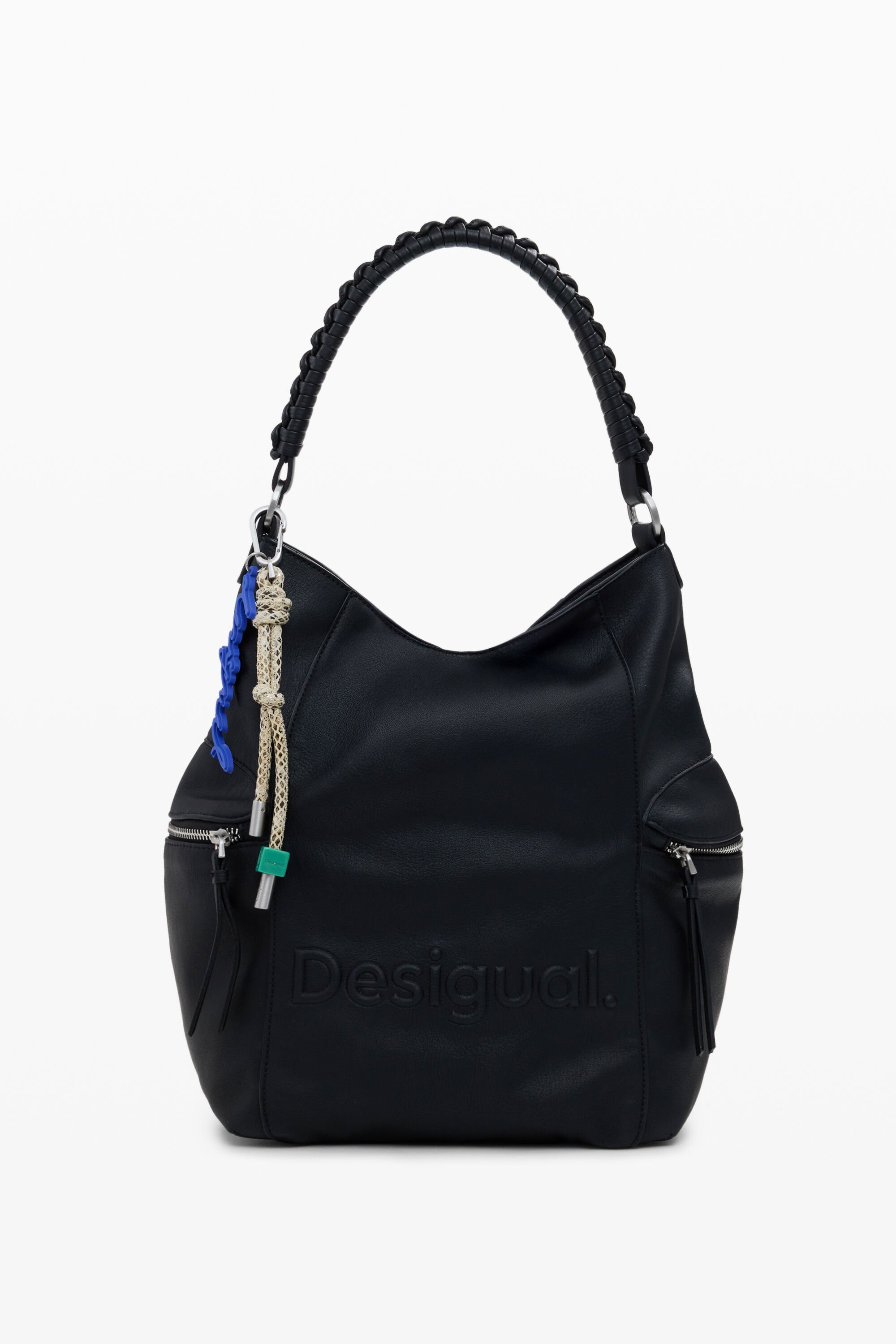 Desigual, Konvertierbarer Rucksack mit großem Logo, Damen, Polyurethan, Schwarz, U