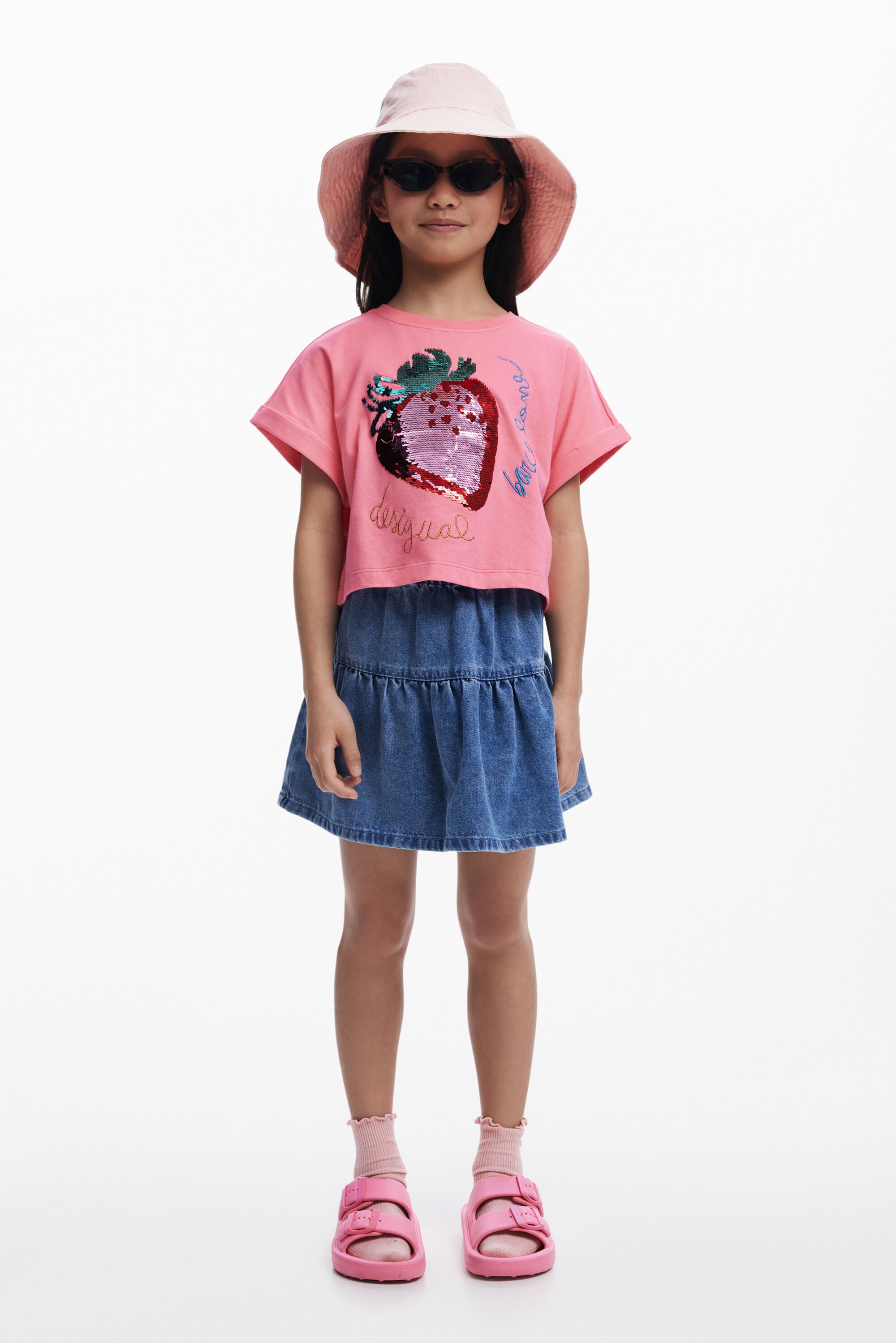 Desigual, Jeansminirock Kirschen, Kinder, Blau, 11/12