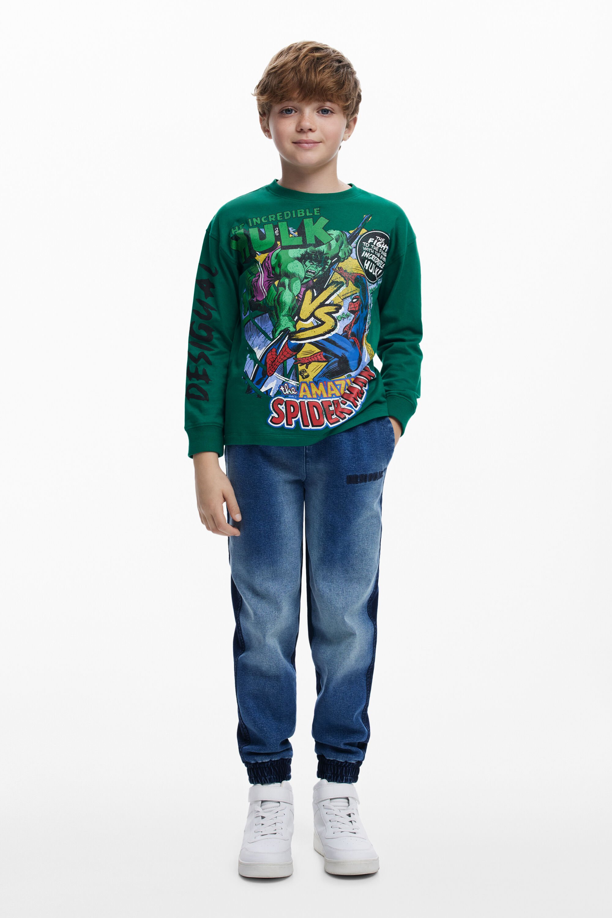 Desigual, Marvel™ Langarmshirt, Kinder, Baumwolle, GrüN, 5/6
