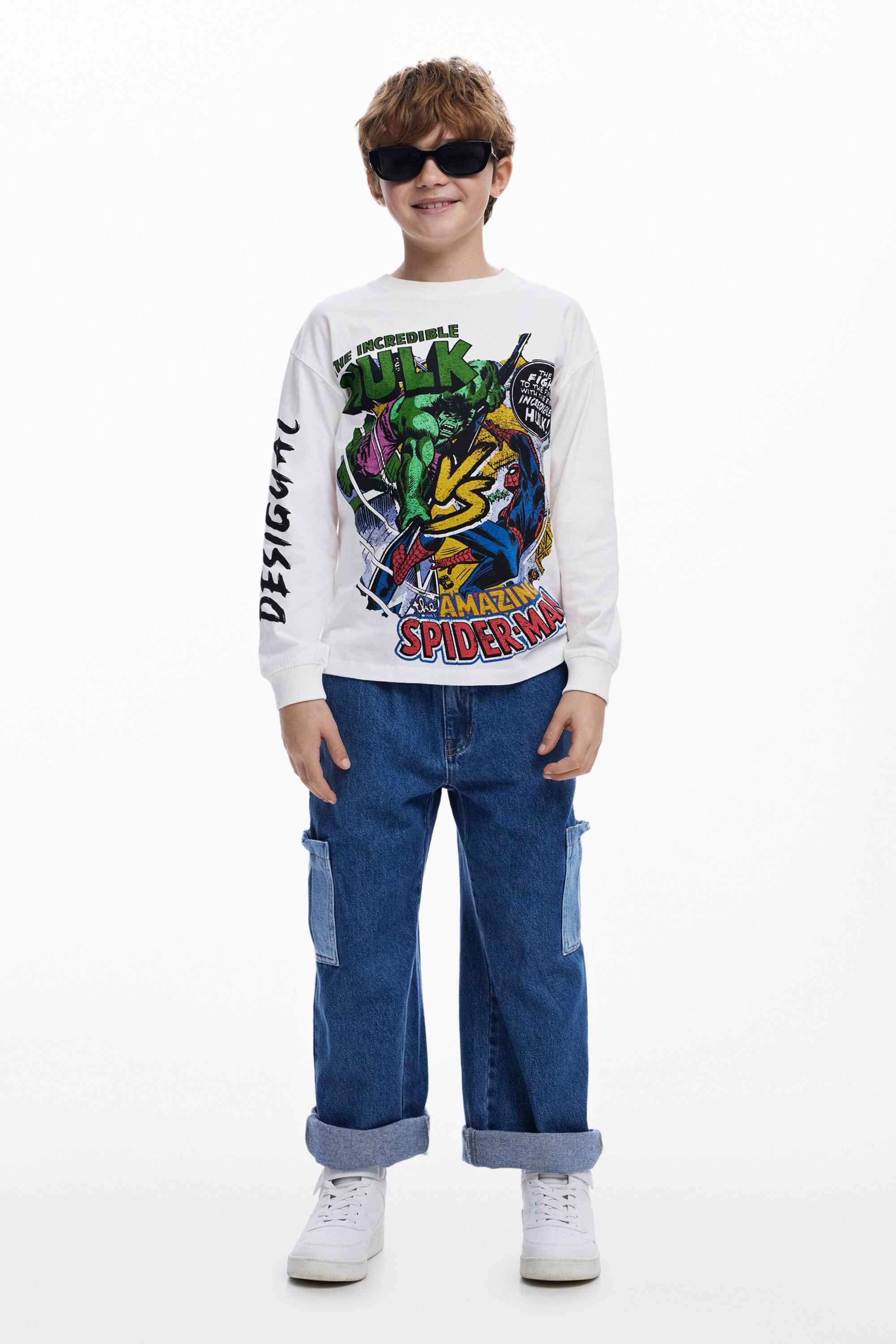 Desigual, Marvel™ Langarmshirt, Kinder, Baumwolle, Weiß, 5/6