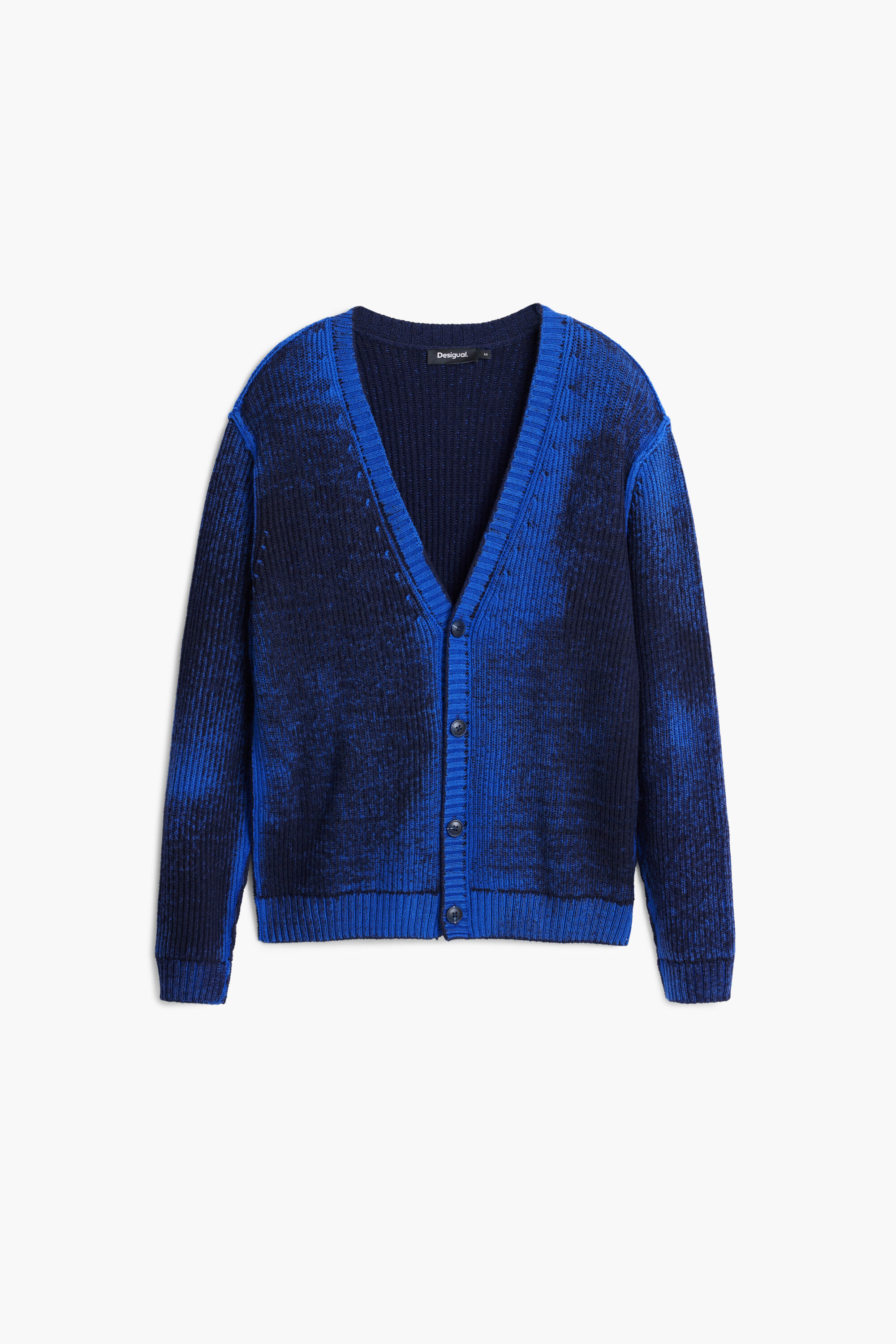 Desigual, Verlaufs-Cardigan-Pullover, Herren, Blau, L